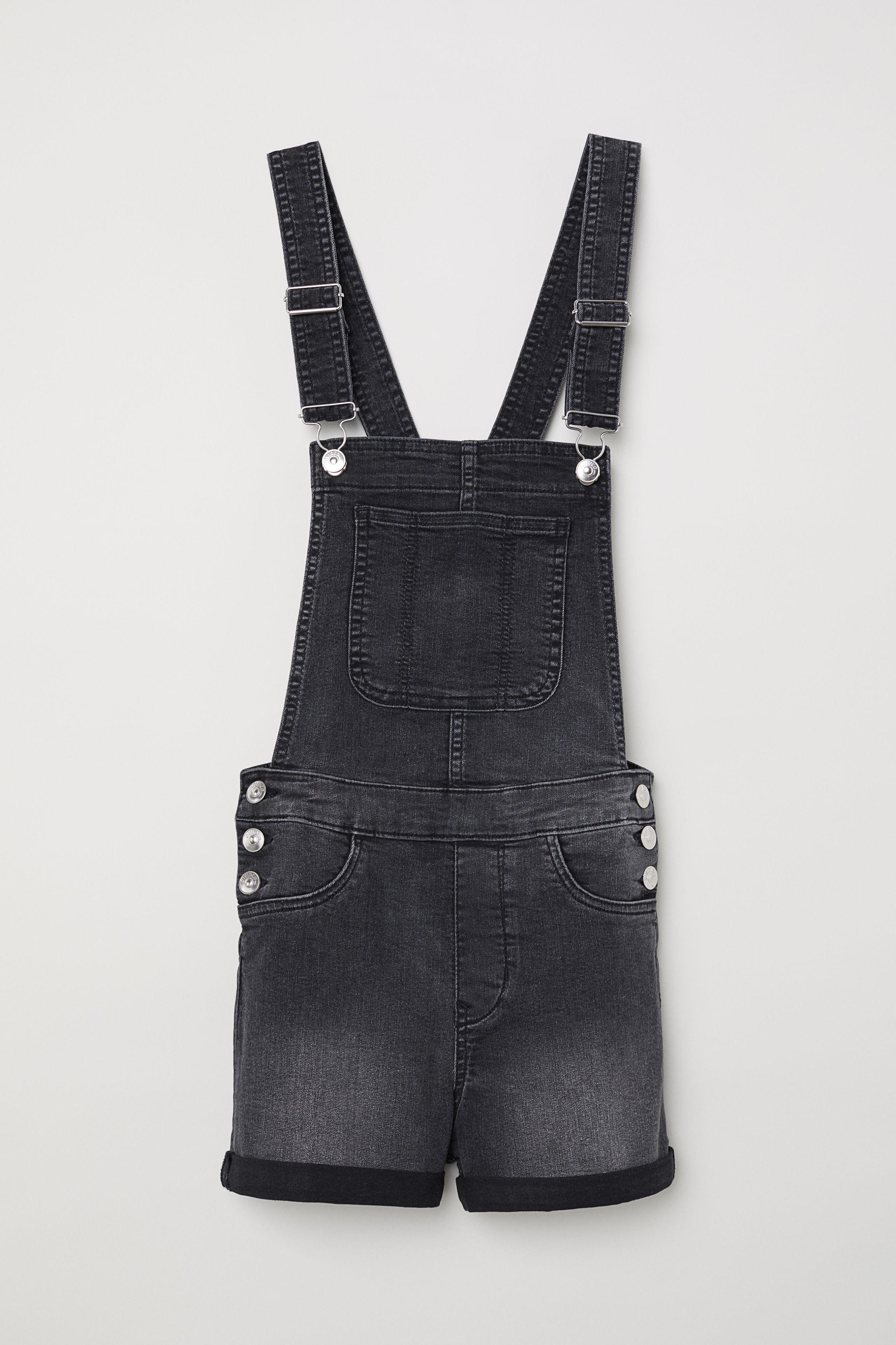 Download H&M Denim Bib Overall Shorts - Lyst