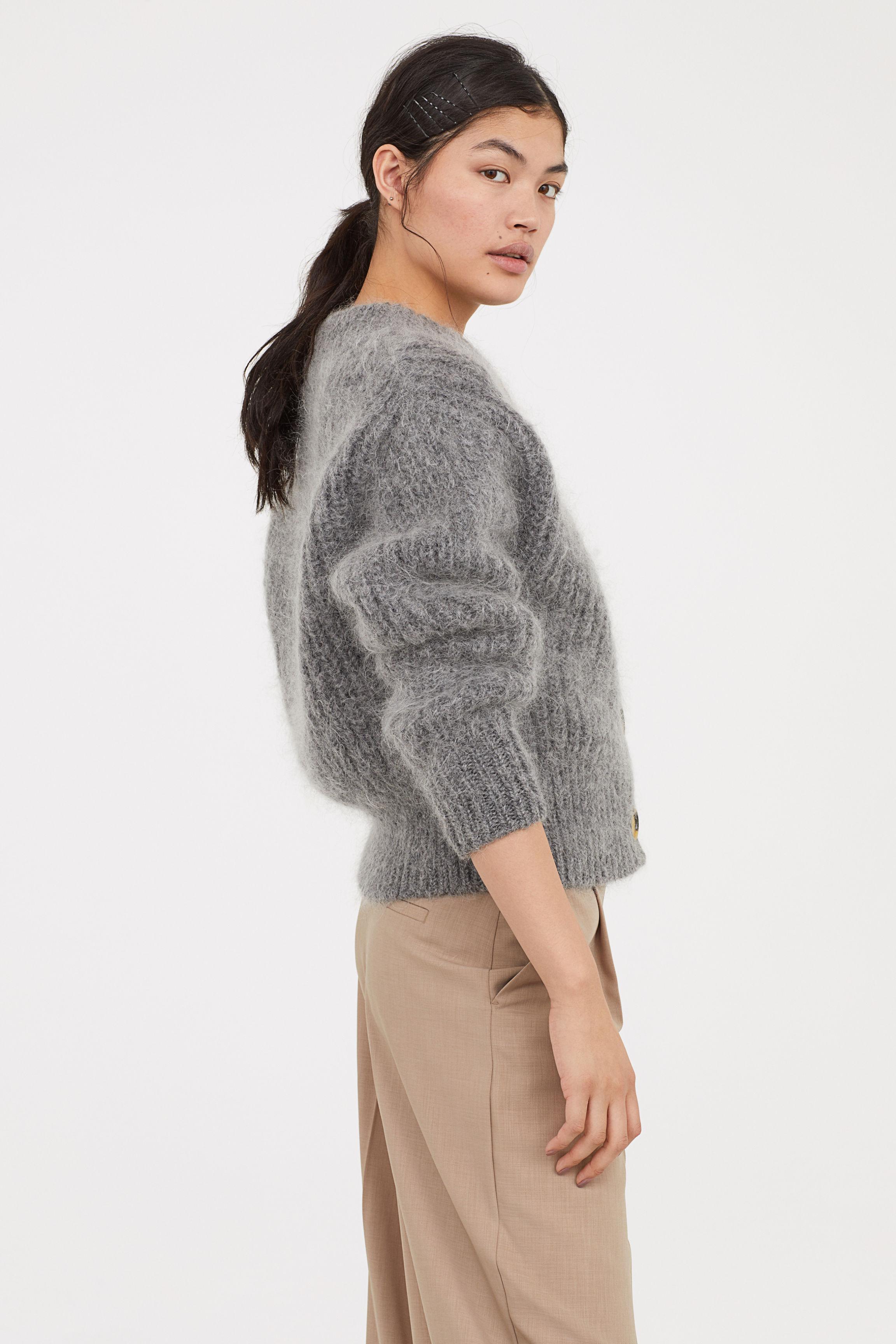 H&M Wool-blend Cardigan in Gray | Lyst