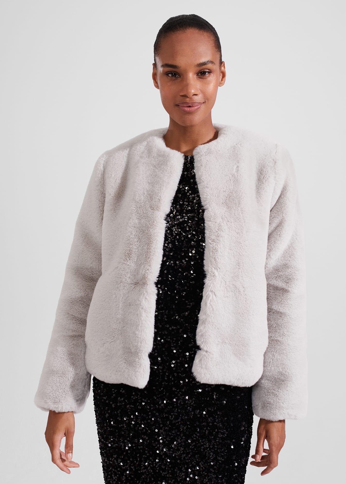 Hobbs Florence Faux Fur Coat in White Lyst Australia