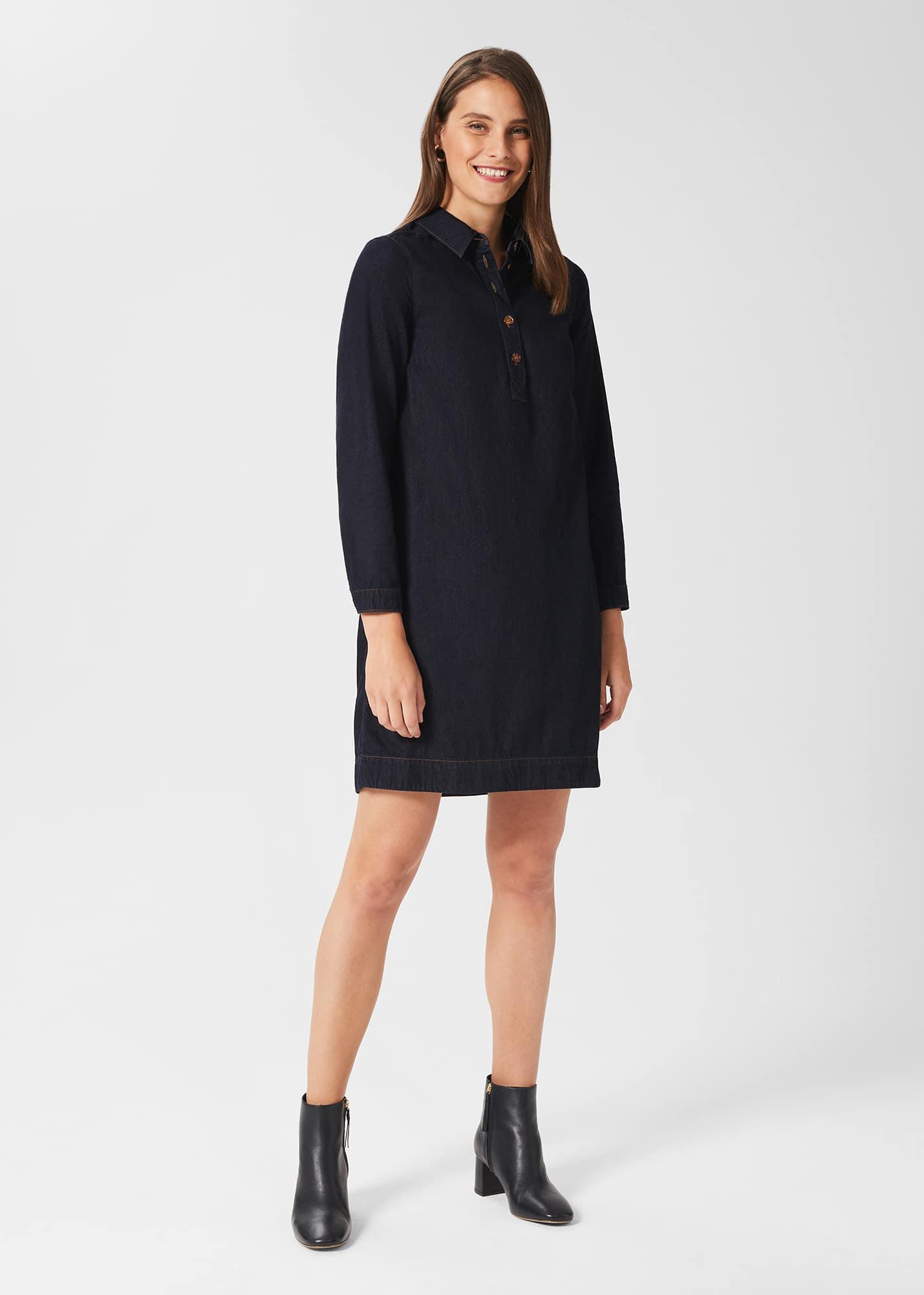 hobbs jenny denim dress Hobbs Jenny Denim Dress in Black