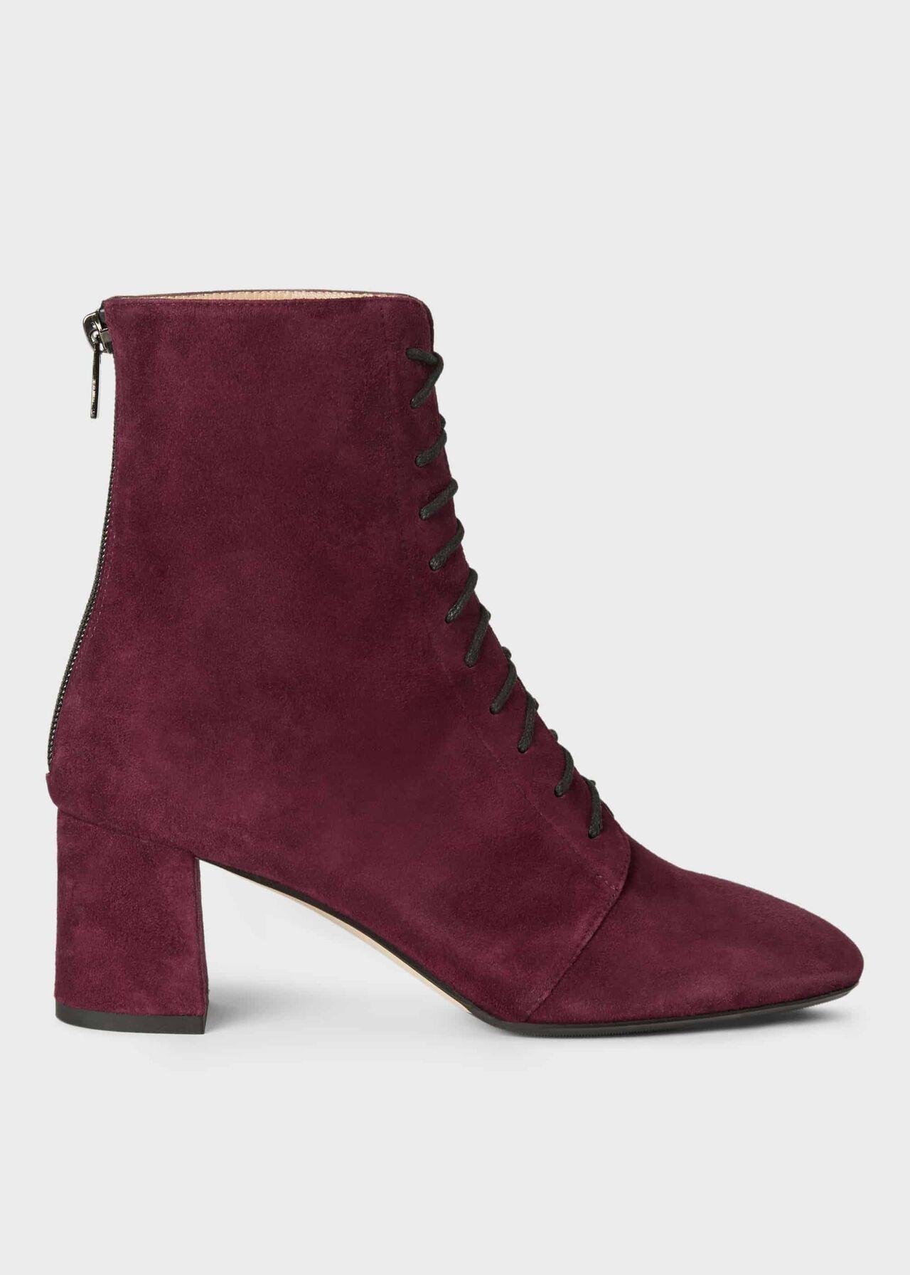 Hobbs Suede Imogen Lace Up Boot in Burgundy (Purple) - Lyst