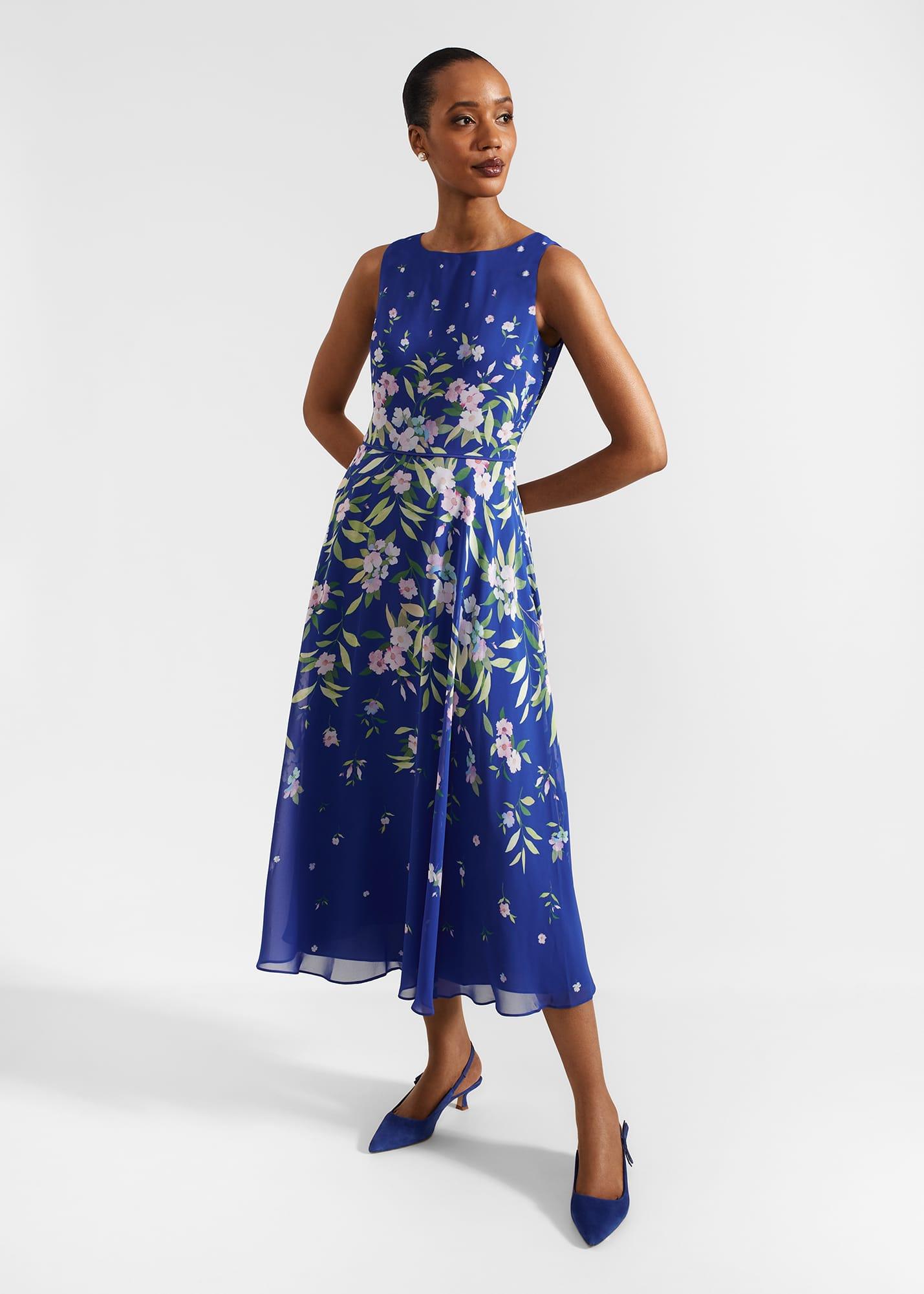 Hobbs Carly Floral Midi Dress in Blue Lyst UK