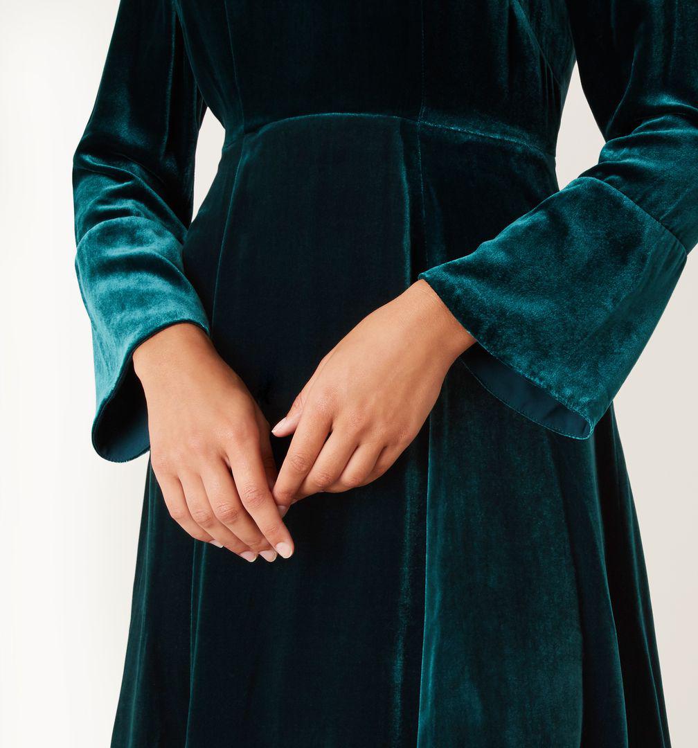 hobbs green velvet dress