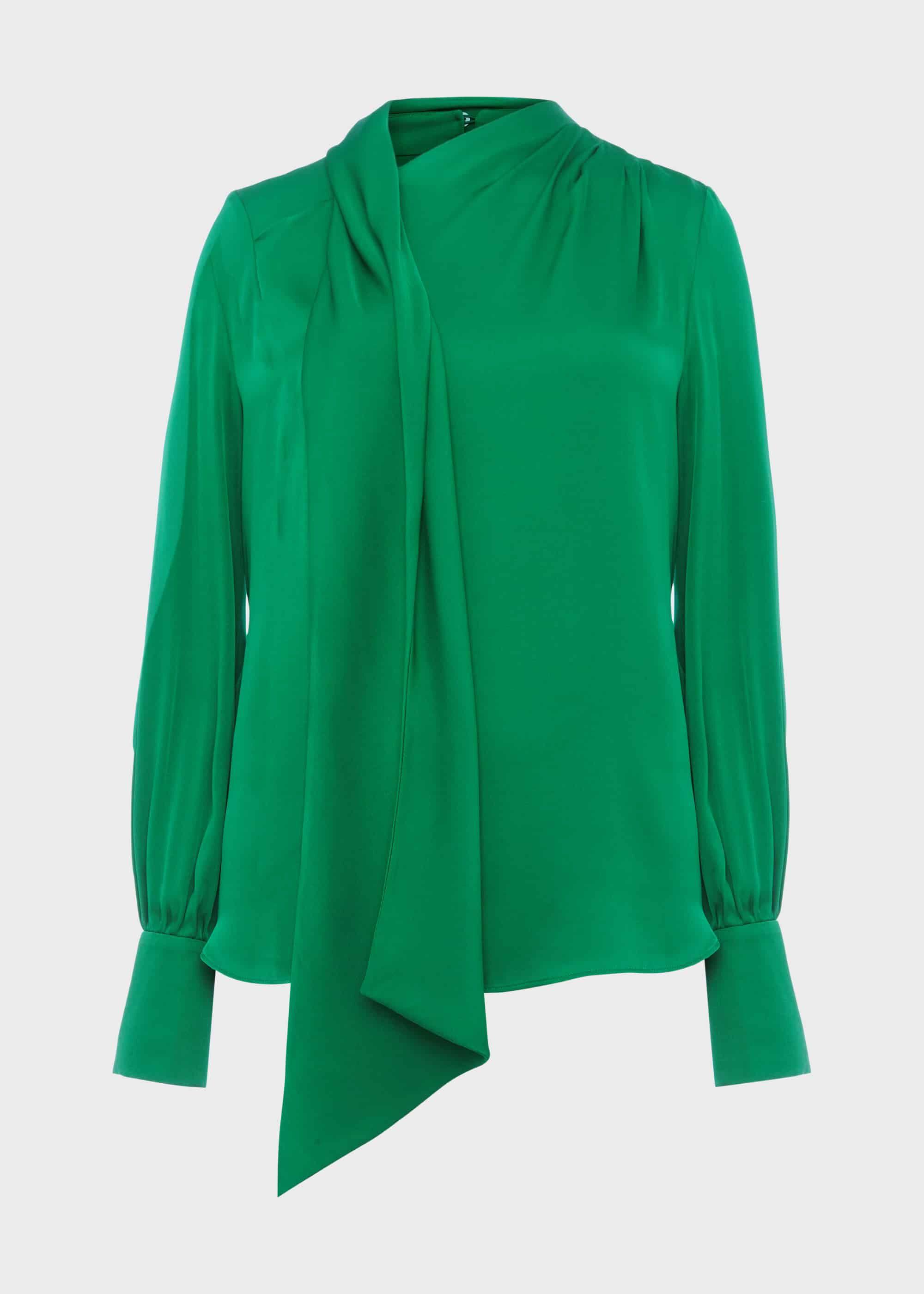 Hobbs Elsa Blouse With Silk in Emerald 