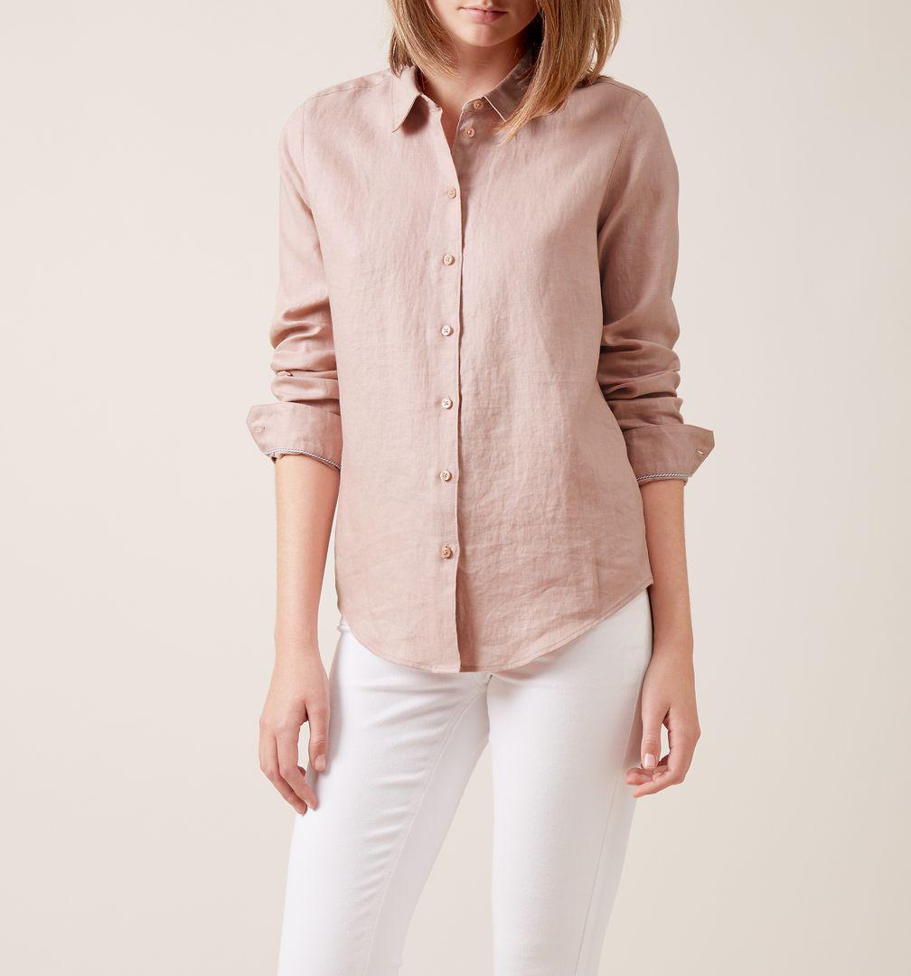 Hobbs Marianne Linen Shirt in Dusty 