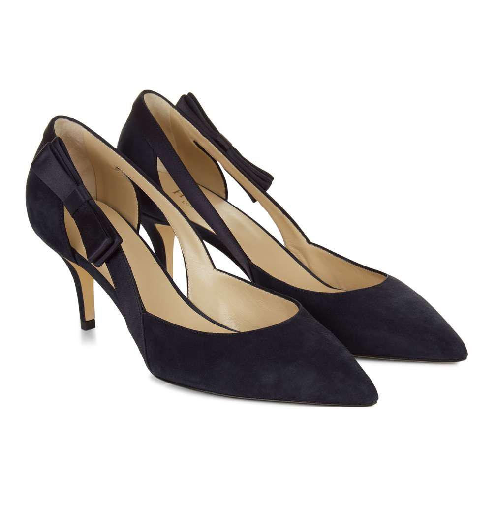 Hobbs Satin Amelia Court in Navy (Blue) - Lyst