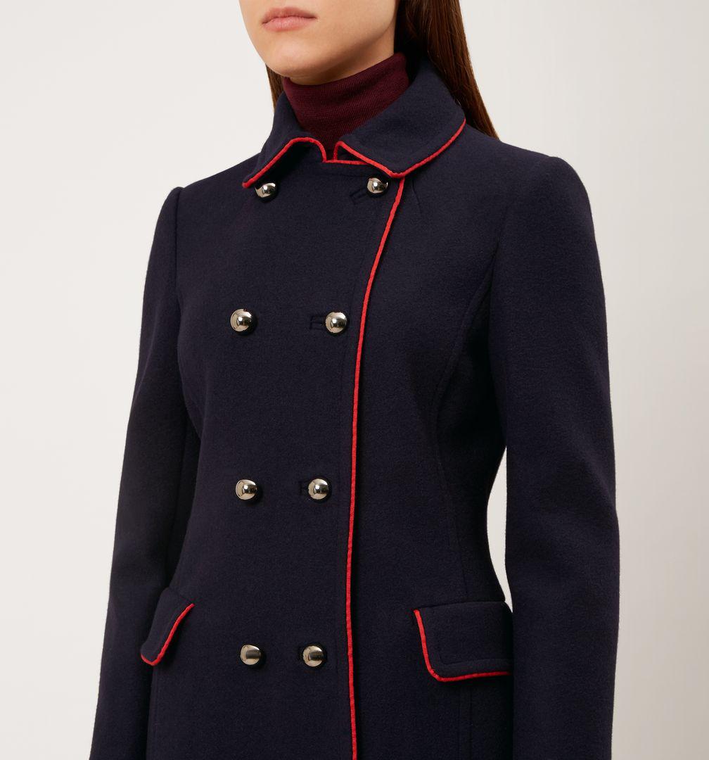 Hobbs navy coat clearance with red piping