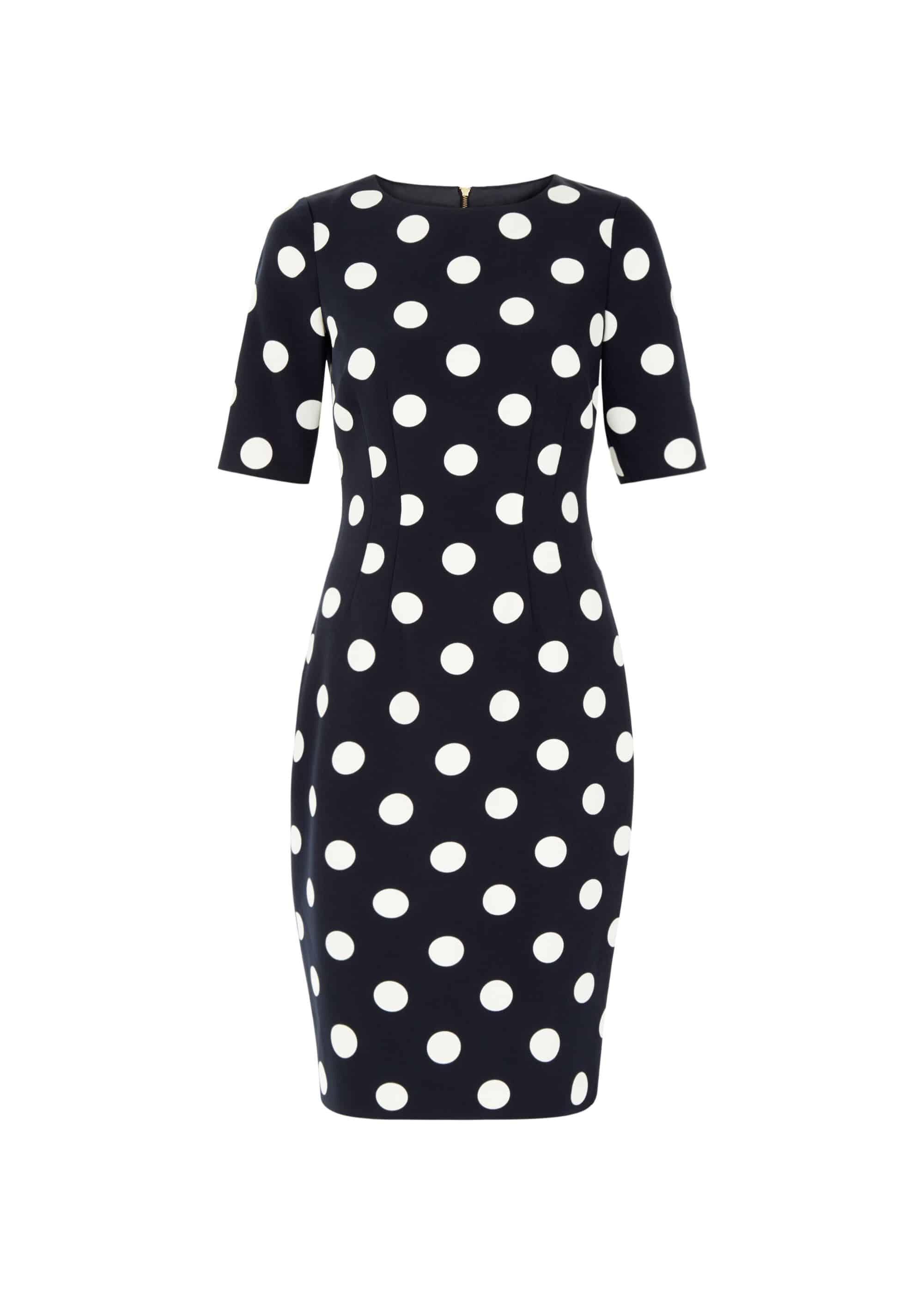 Hobbs Synthetic Spotted 'astraea' Dress in Midnight Ivory (Blue 