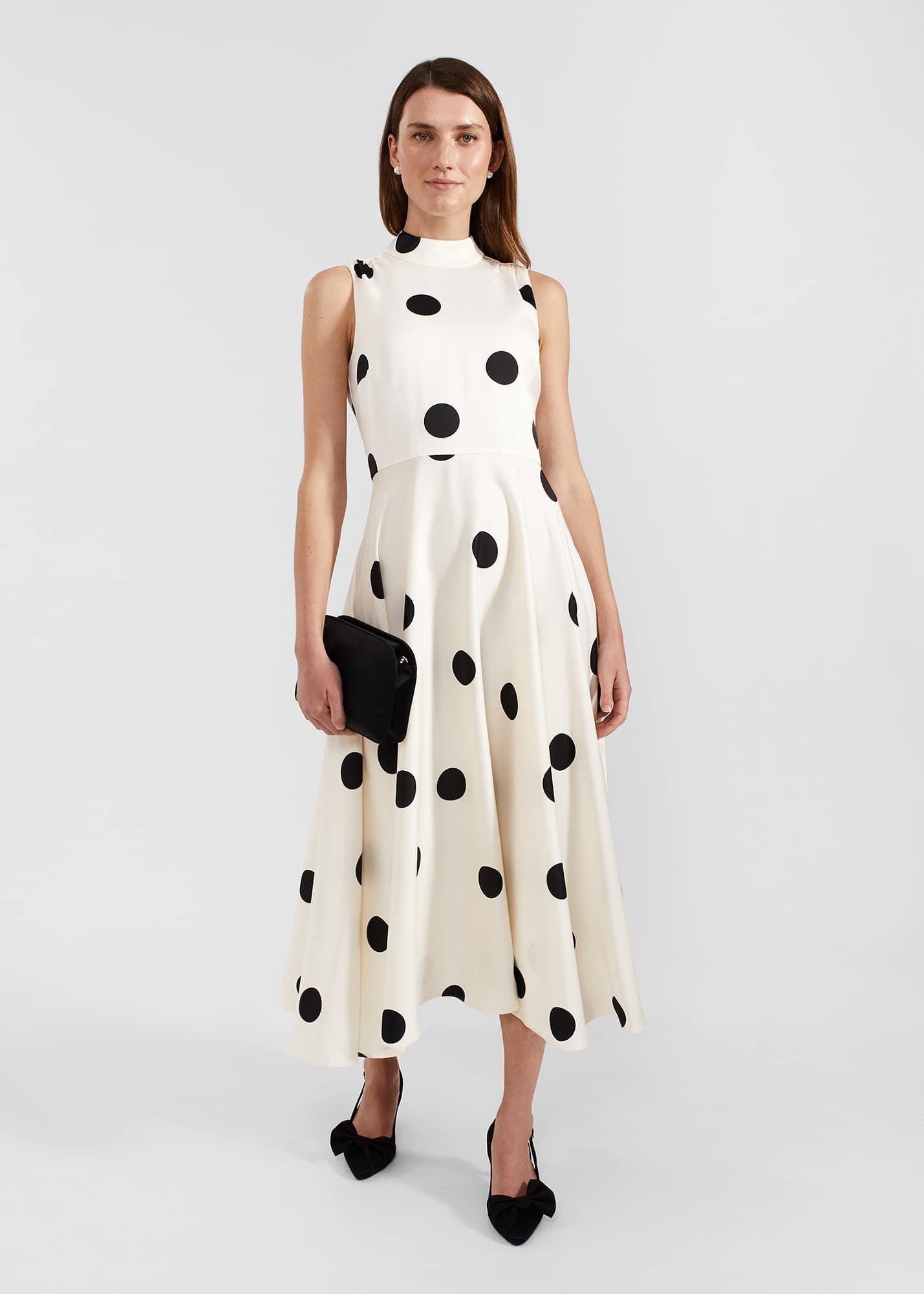 Hobbs Petite Mia Spot Dress in White Lyst Australia