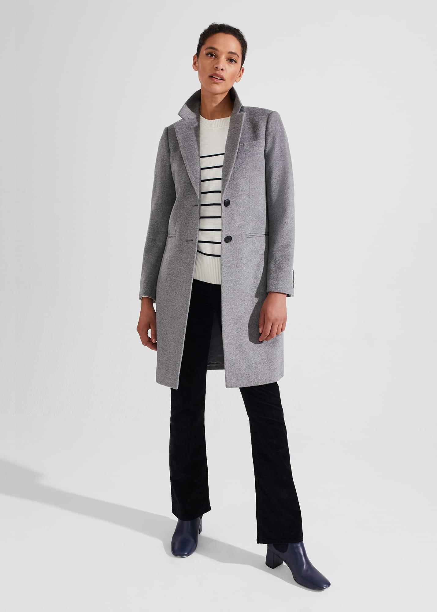 Grey wool coat petite sale