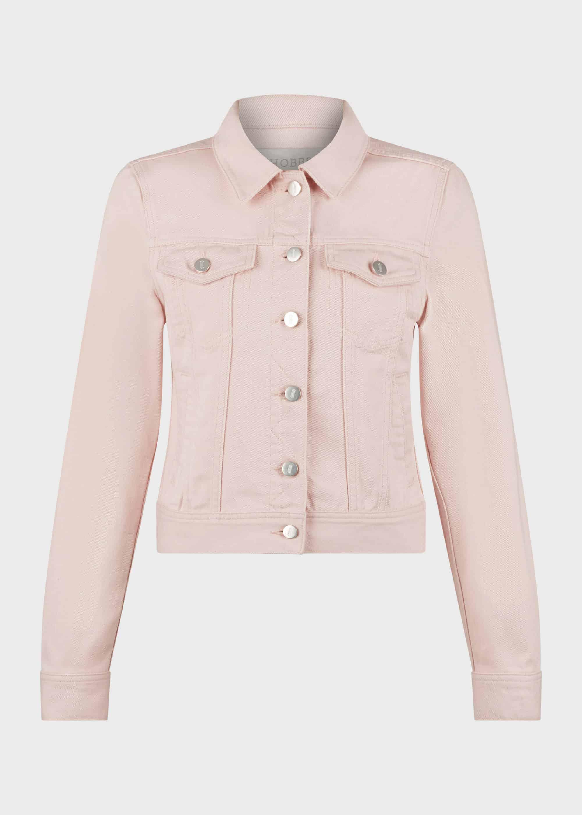 Hobbs Mariam Denim Jacket in Pale Pink 