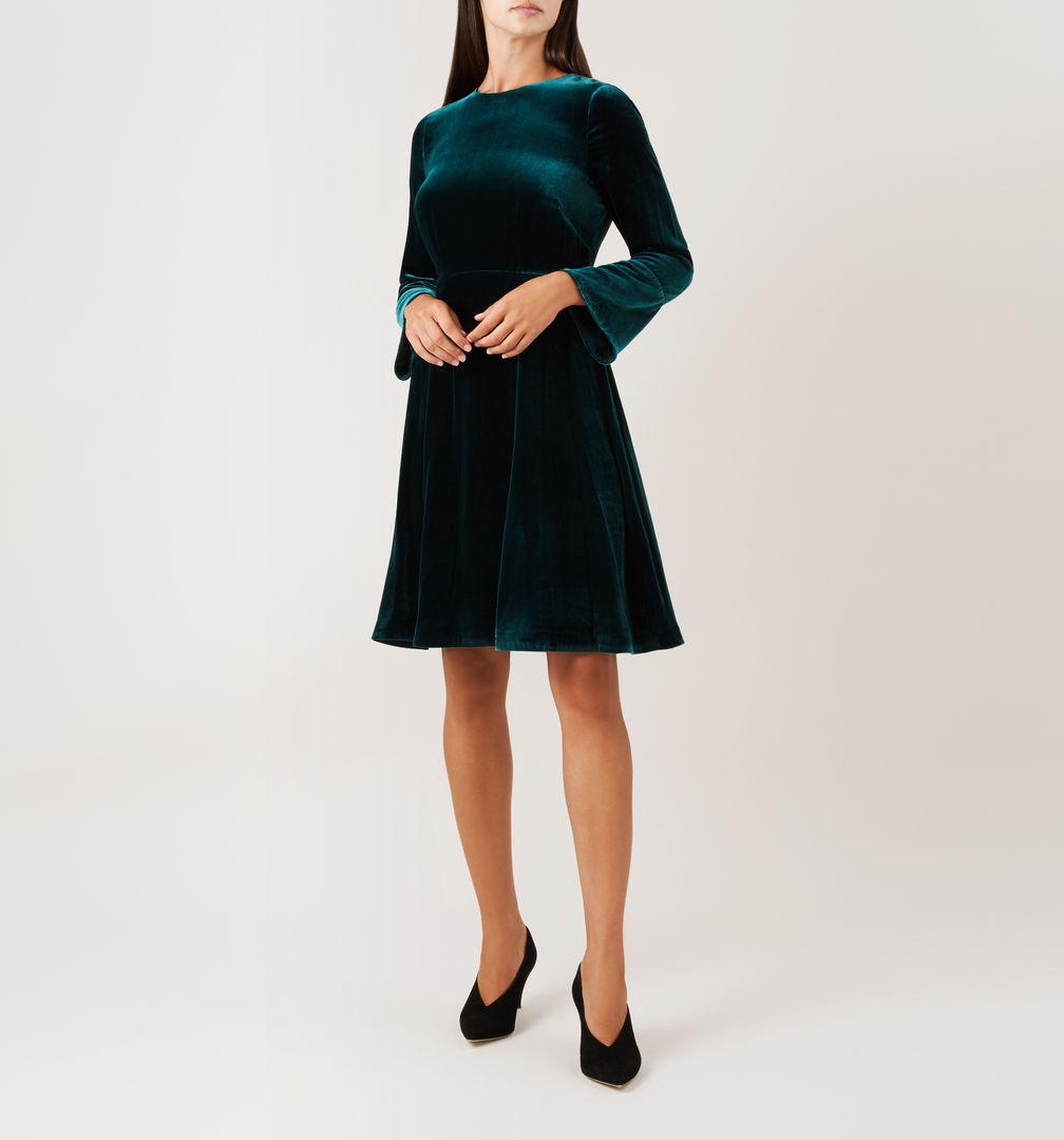 hobbs black velvet dress