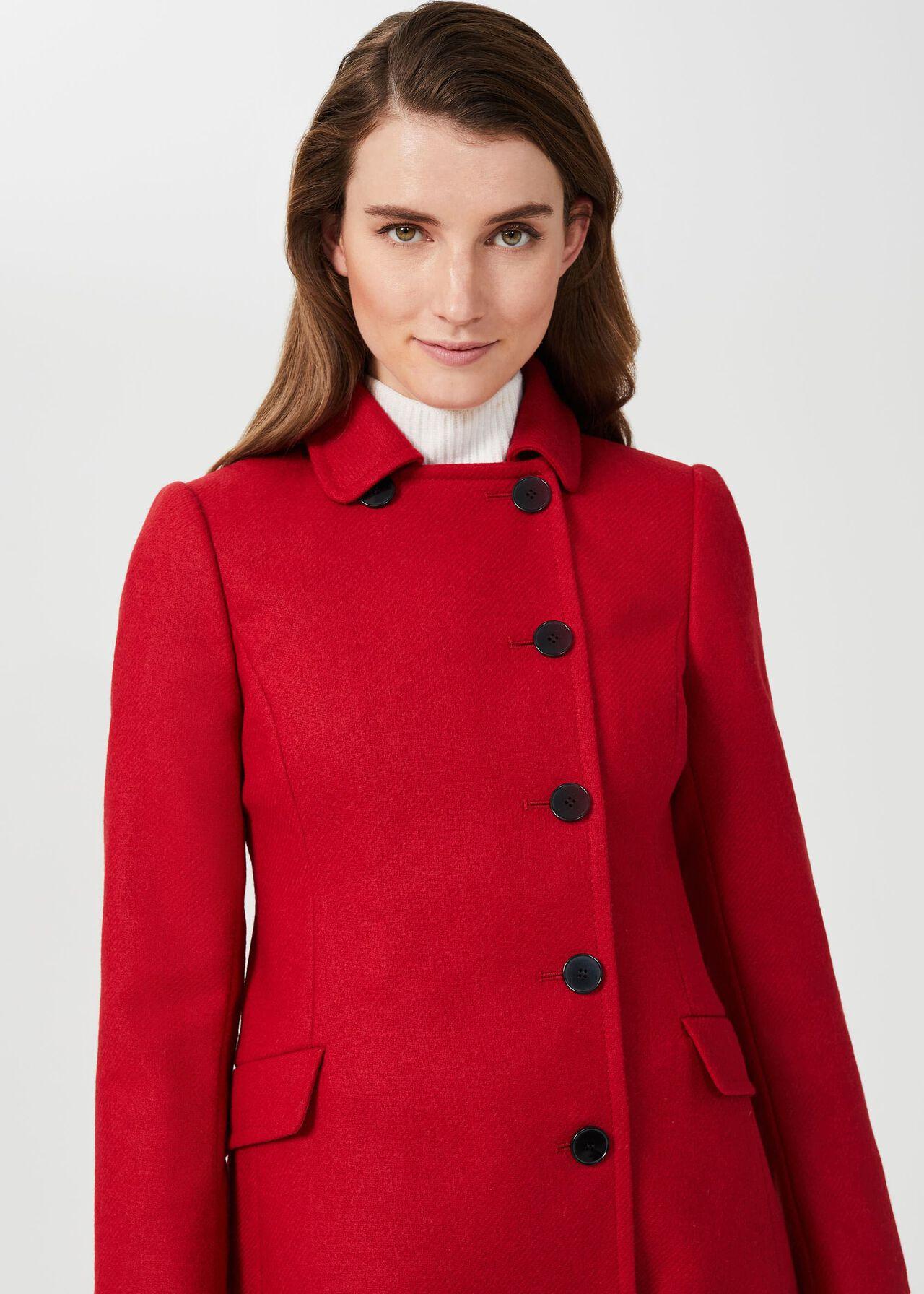 Hobbs Odette Wool Coat in Red - Lyst