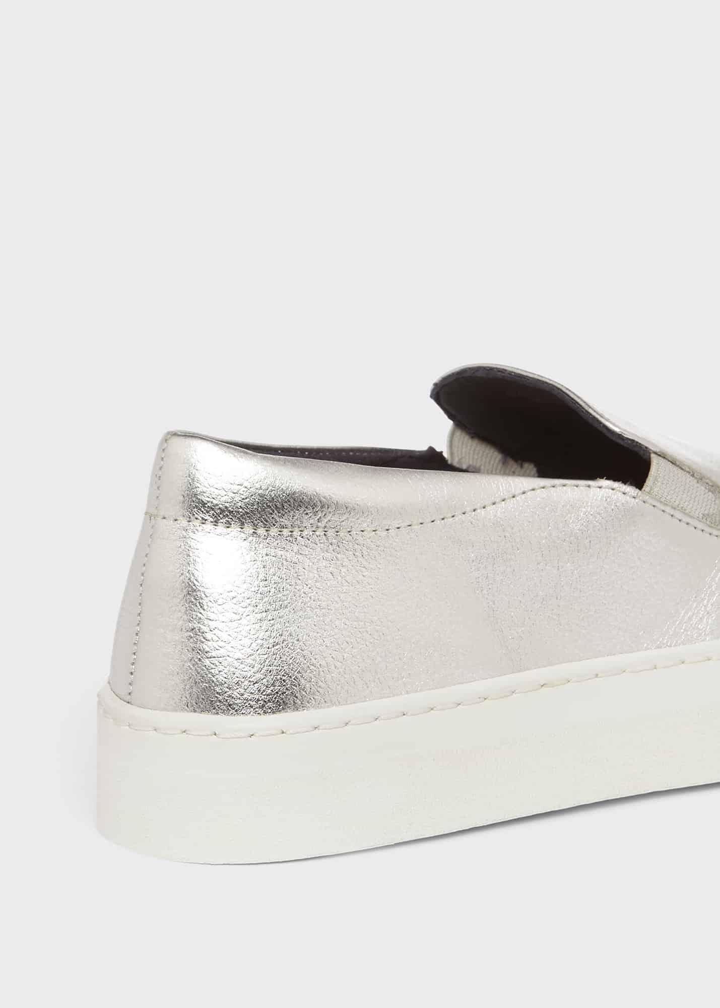 silver slip on trainers