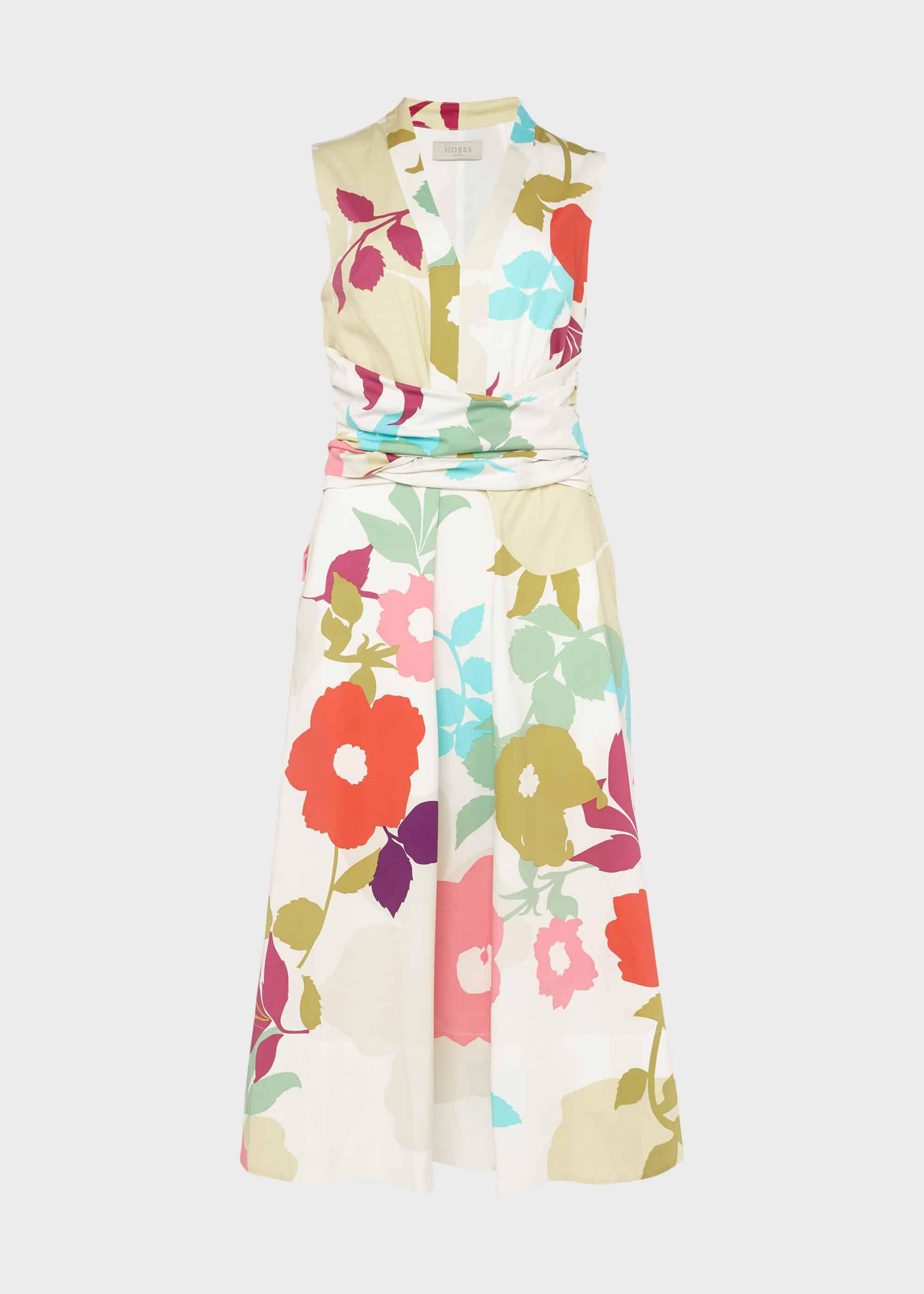 Hobbs Cotton Marie Floral Midi Dress in White | Lyst