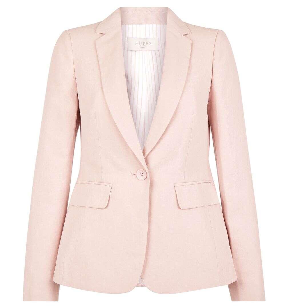 Hobbs Trent Silk And Linen Blend Jacket in Pink - Lyst