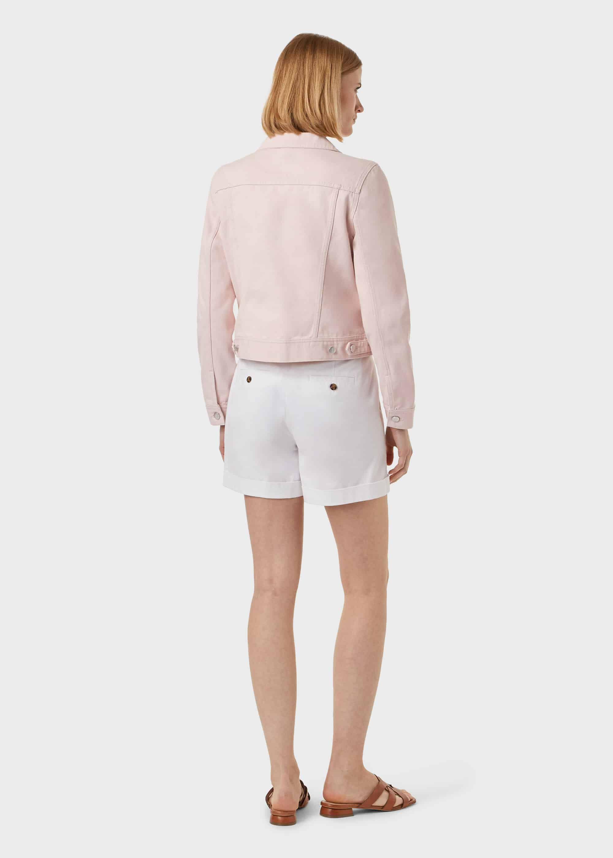 Hobbs Mariam Denim Jacket in Pale Pink 