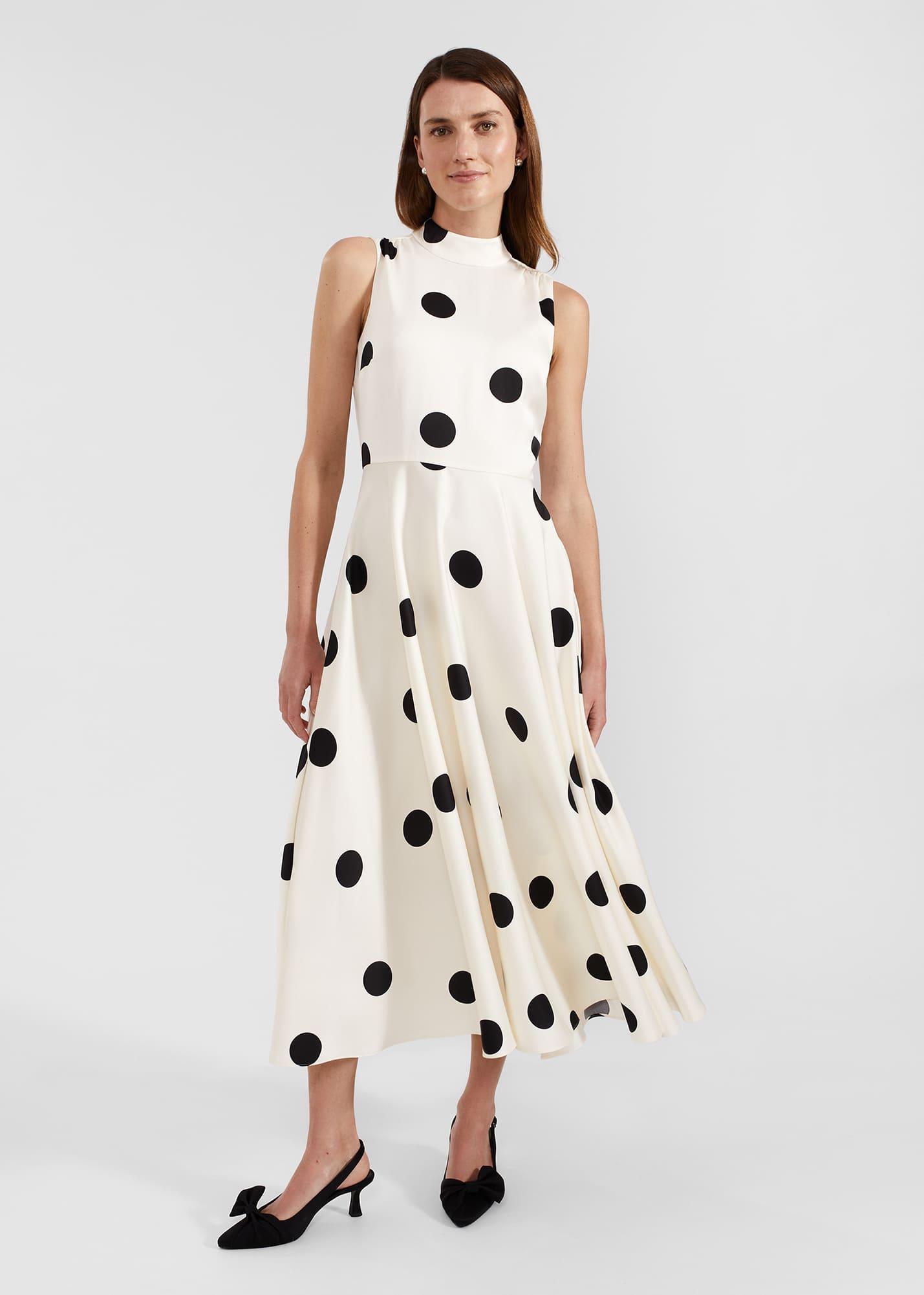 Hobbs Petite Mia Spot Dress in White Lyst Australia