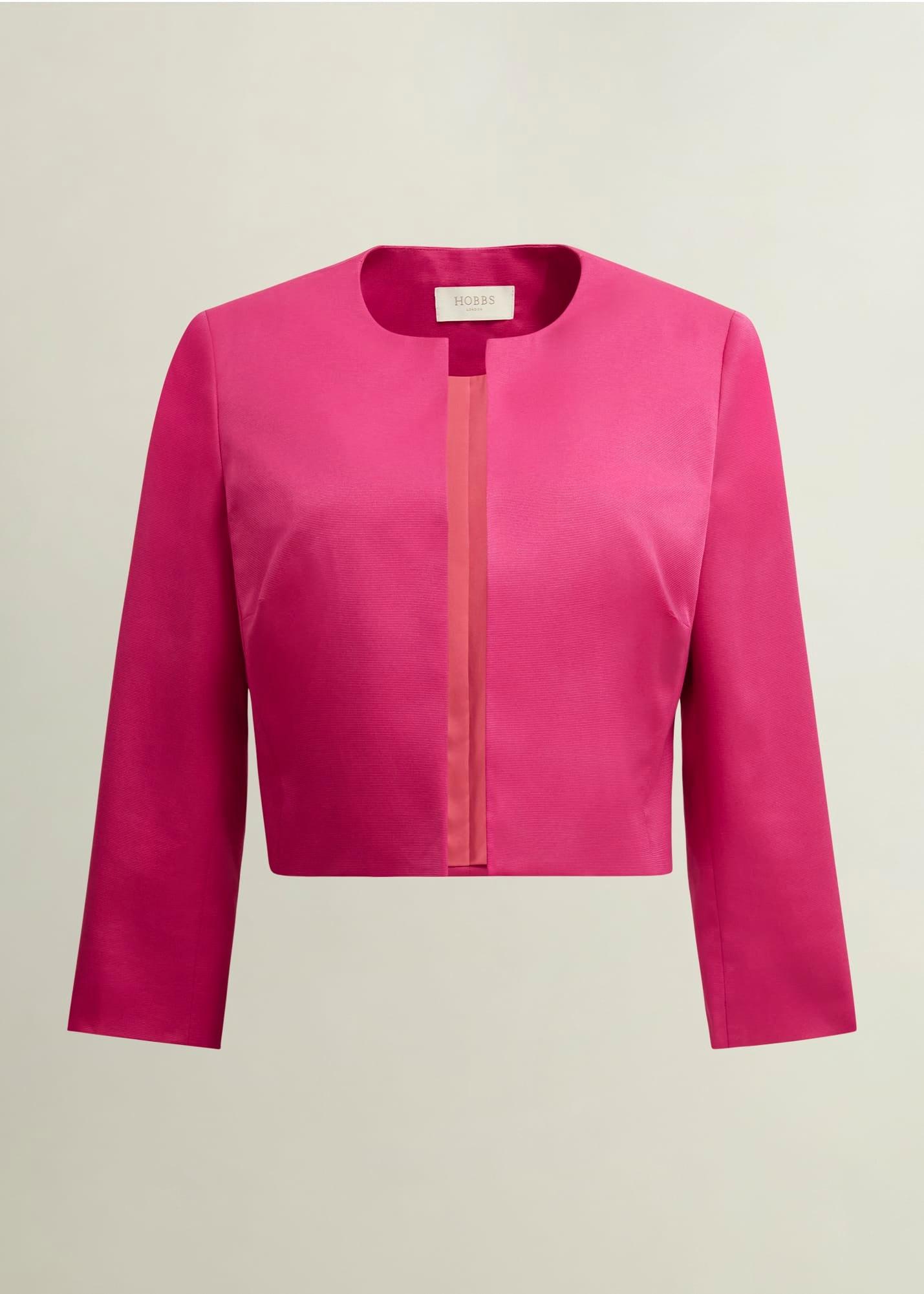 Cerise pink cropped jacket deals