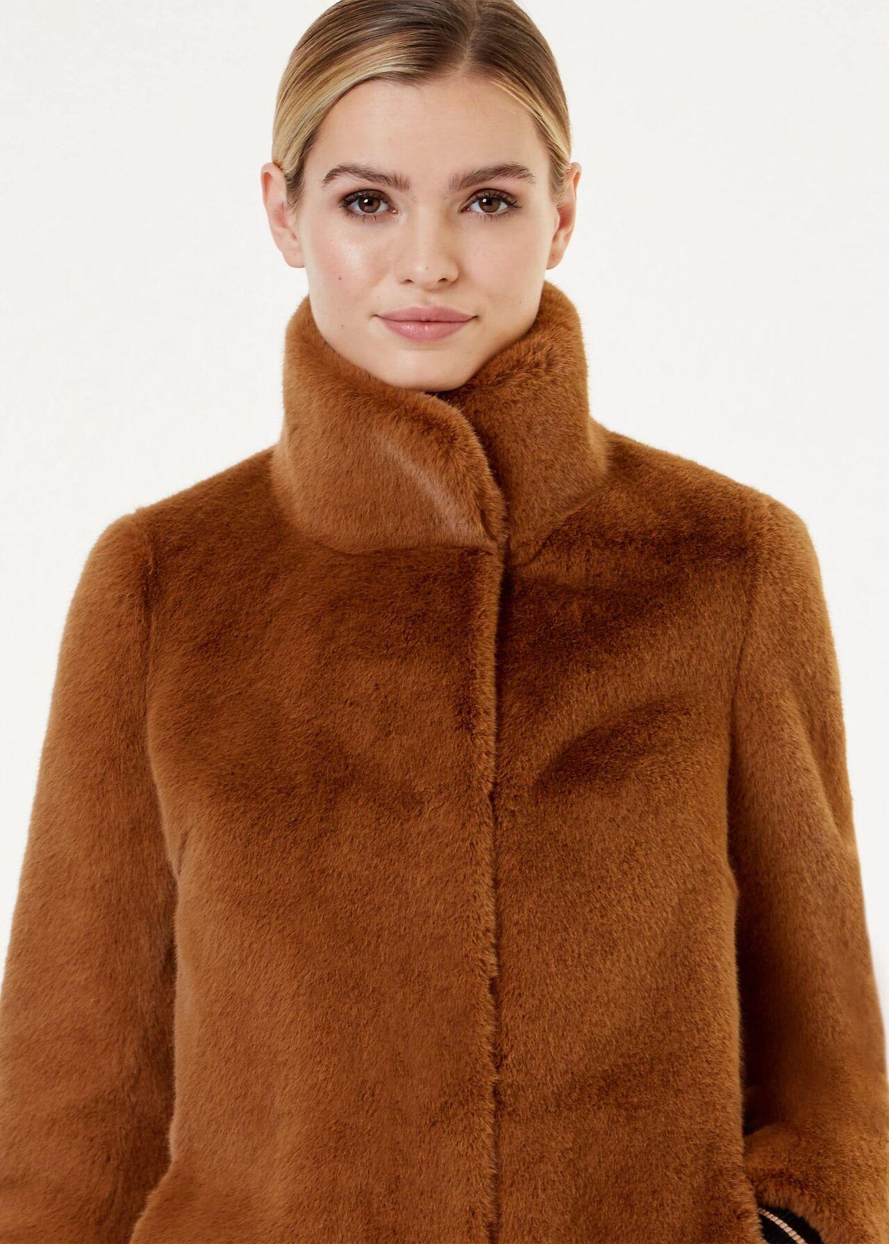 Freda faux fur collar coat Clearance