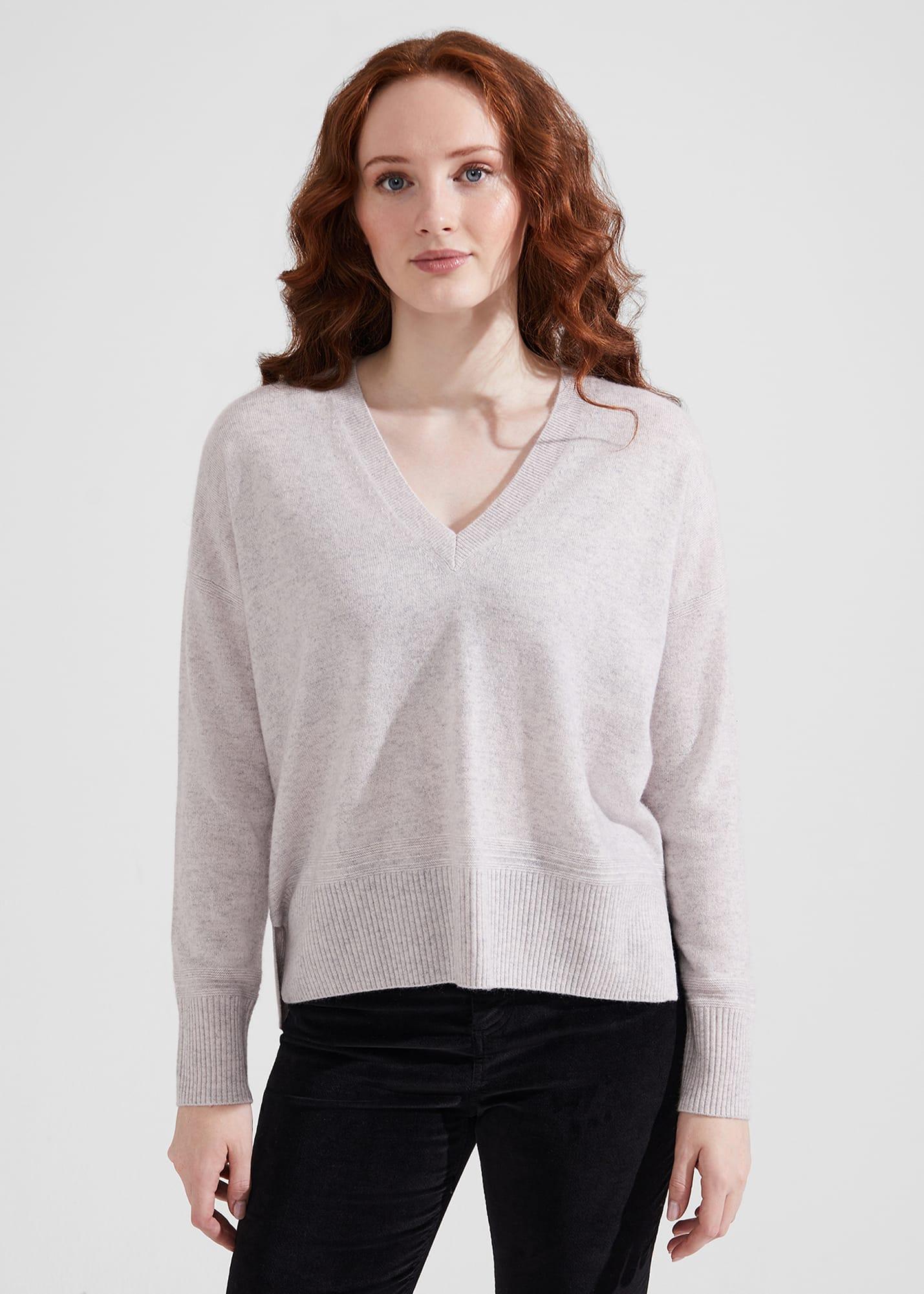 Hobbs Jessa V Neck Cashmere Jumper in White Lyst Australia