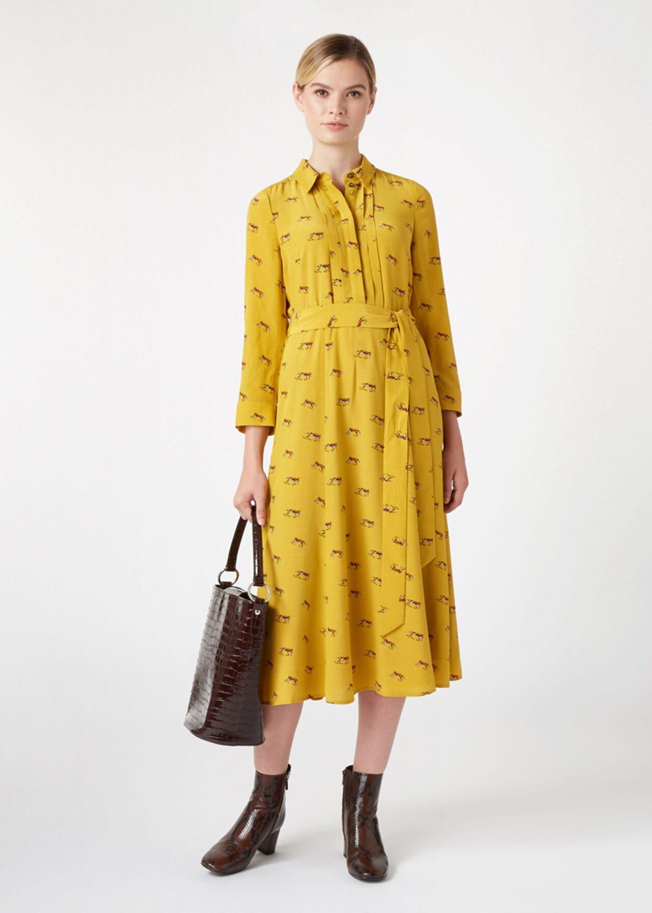 hobbs mustard dress