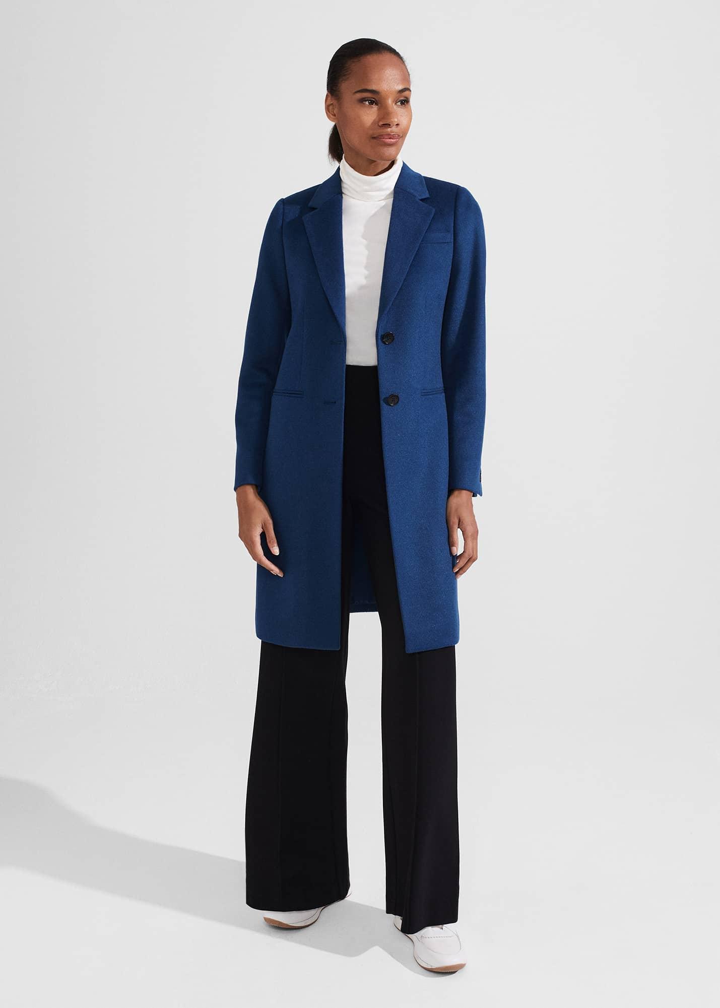 Hobbs navy wool coat hotsell