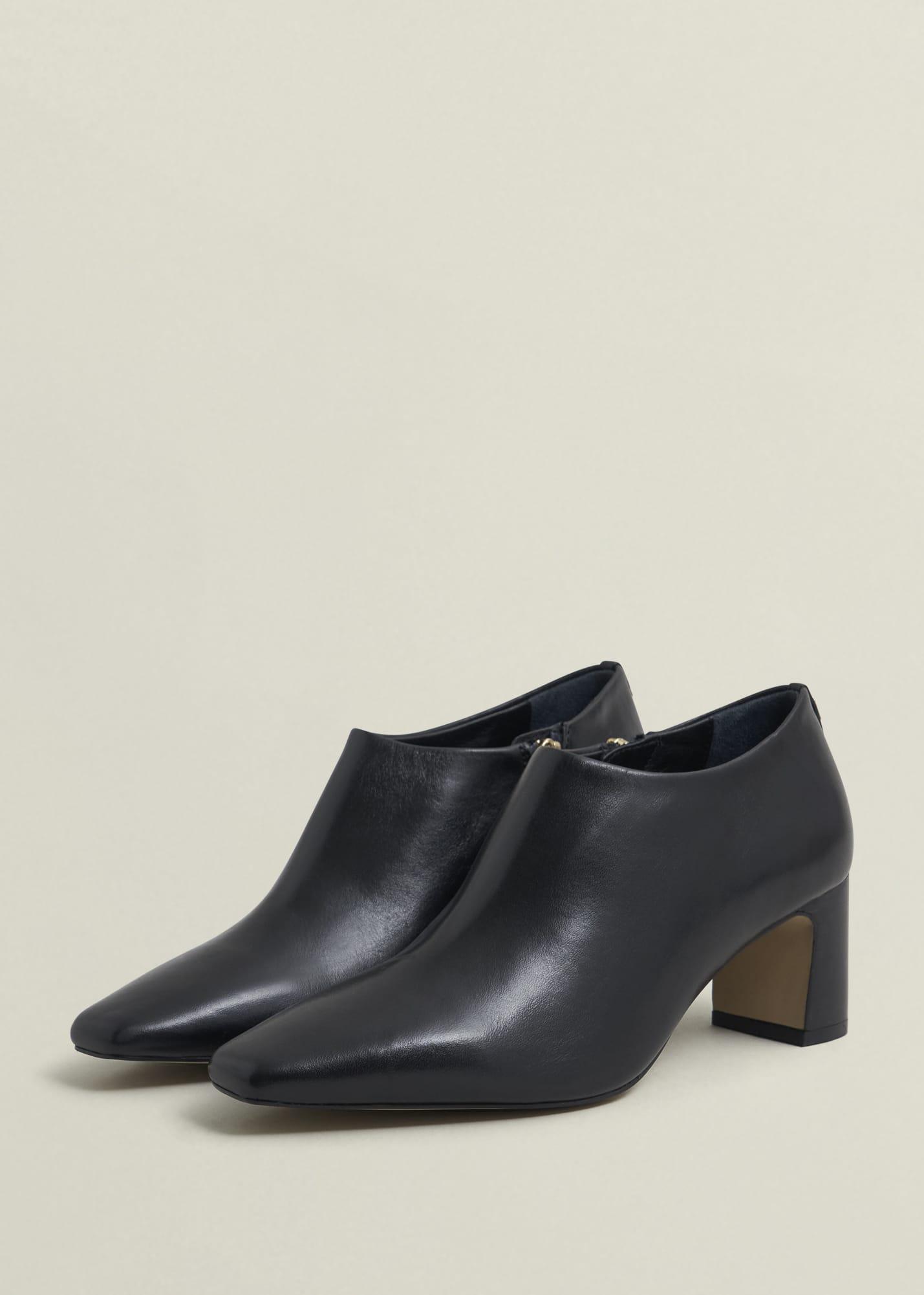 Hobbs Leona Leather Shoeboots in Black Lyst UK
