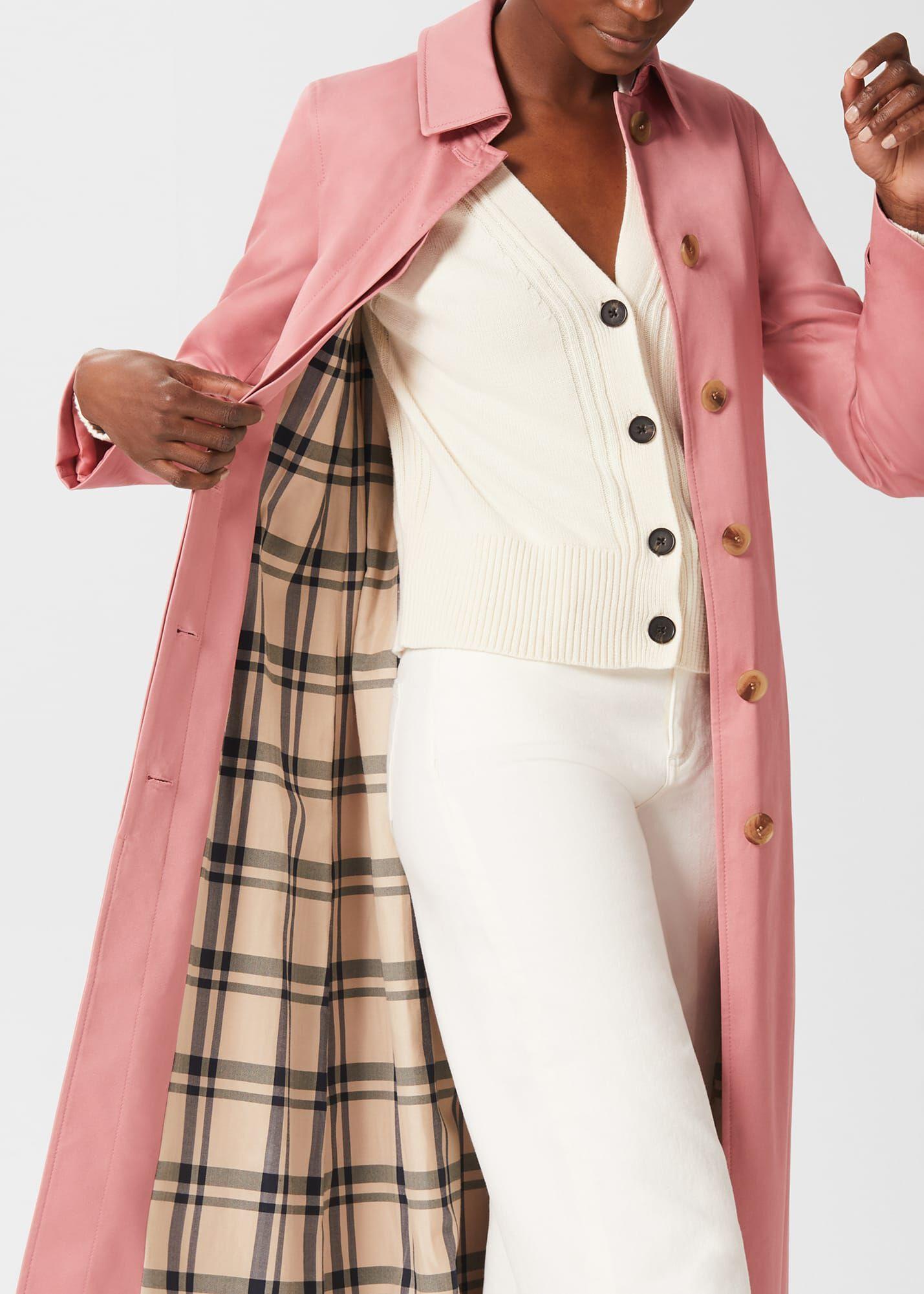 Hobbs pink trench outlet coat