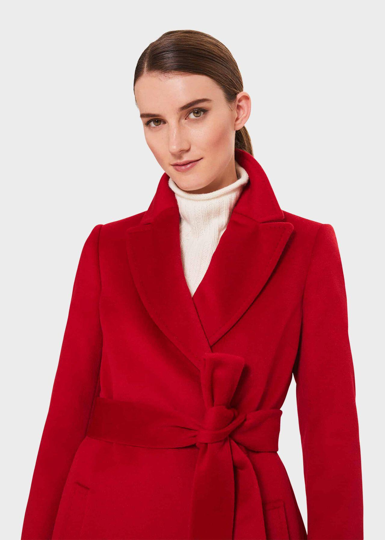 Hobbs Olivia Wool Wrap Coat in Red - Lyst