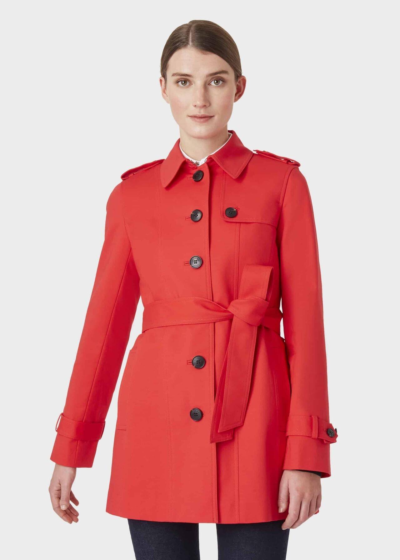 Hobbs Cotton Ella Trench Coat in Red - Lyst