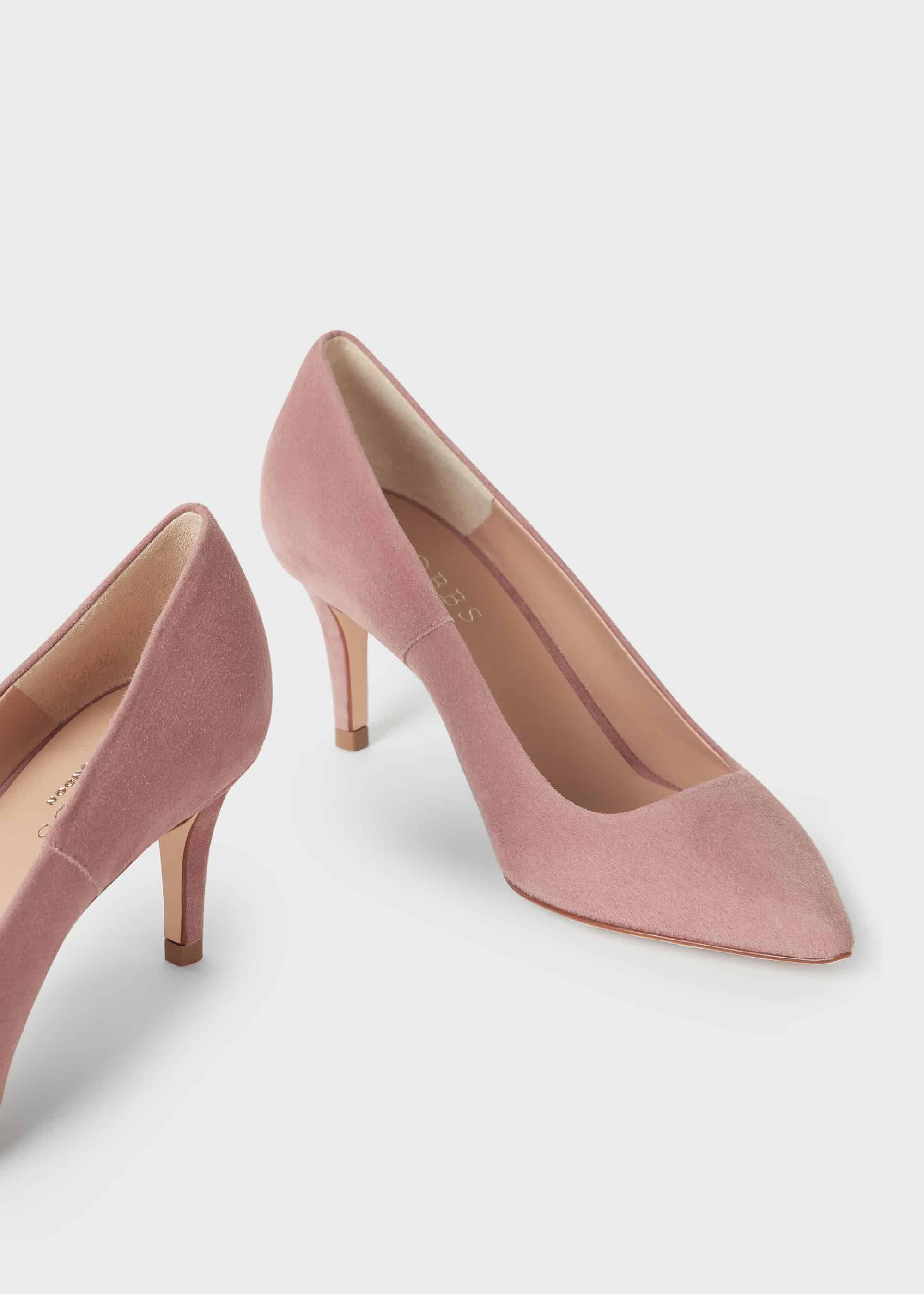 pink suede courts