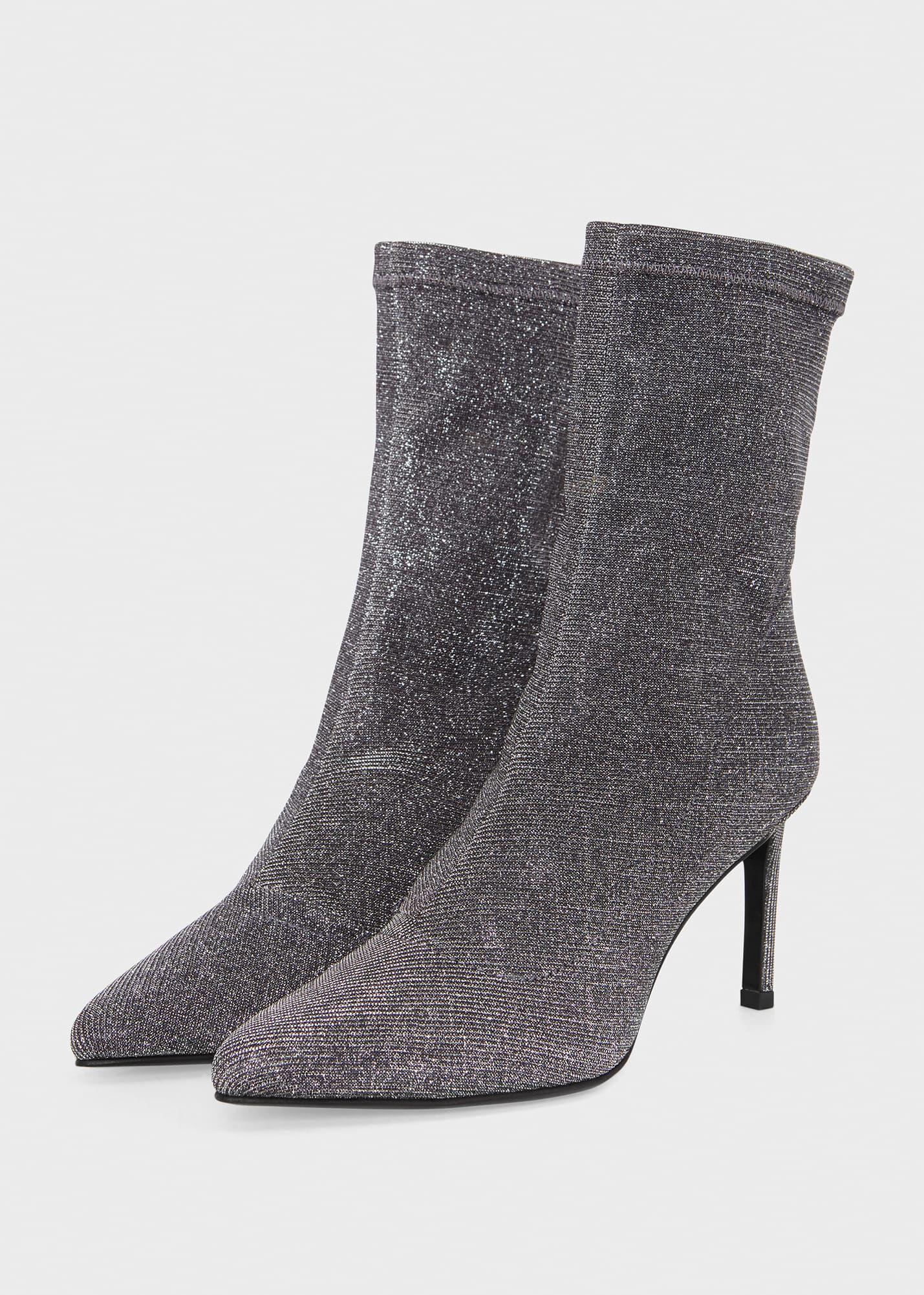 Grey sparkle shop boots