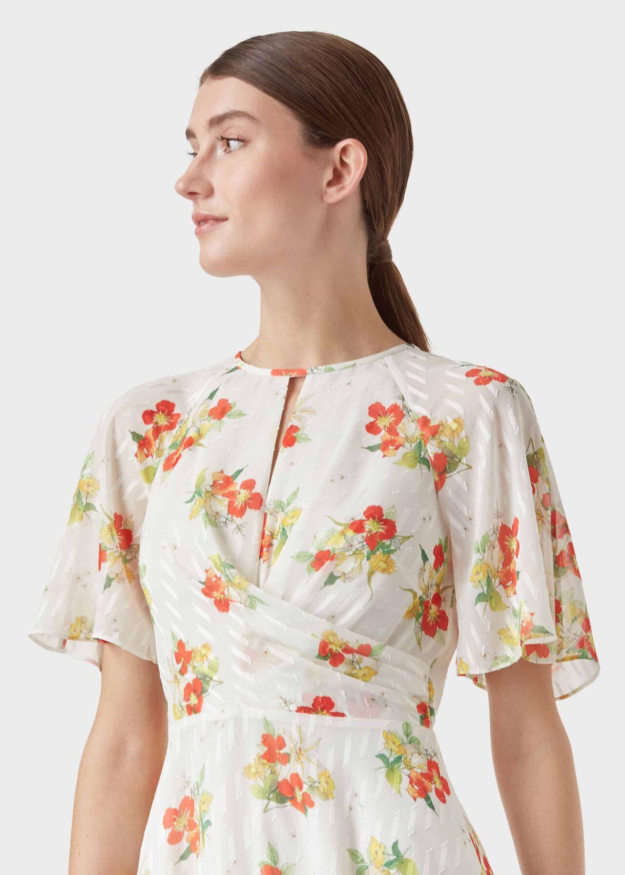 Hobbs Synthetic Savannah Floral Jacquard Dress in White Lyst