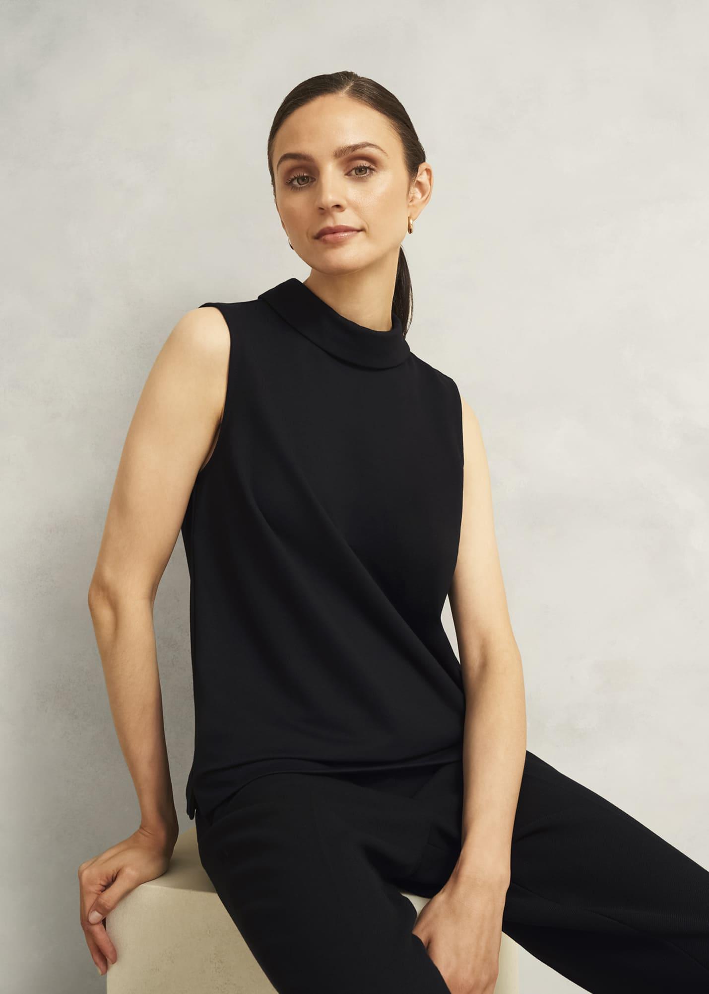 Hobbs Clarice Roll Neck Sleeveless Top in Black Lyst UK