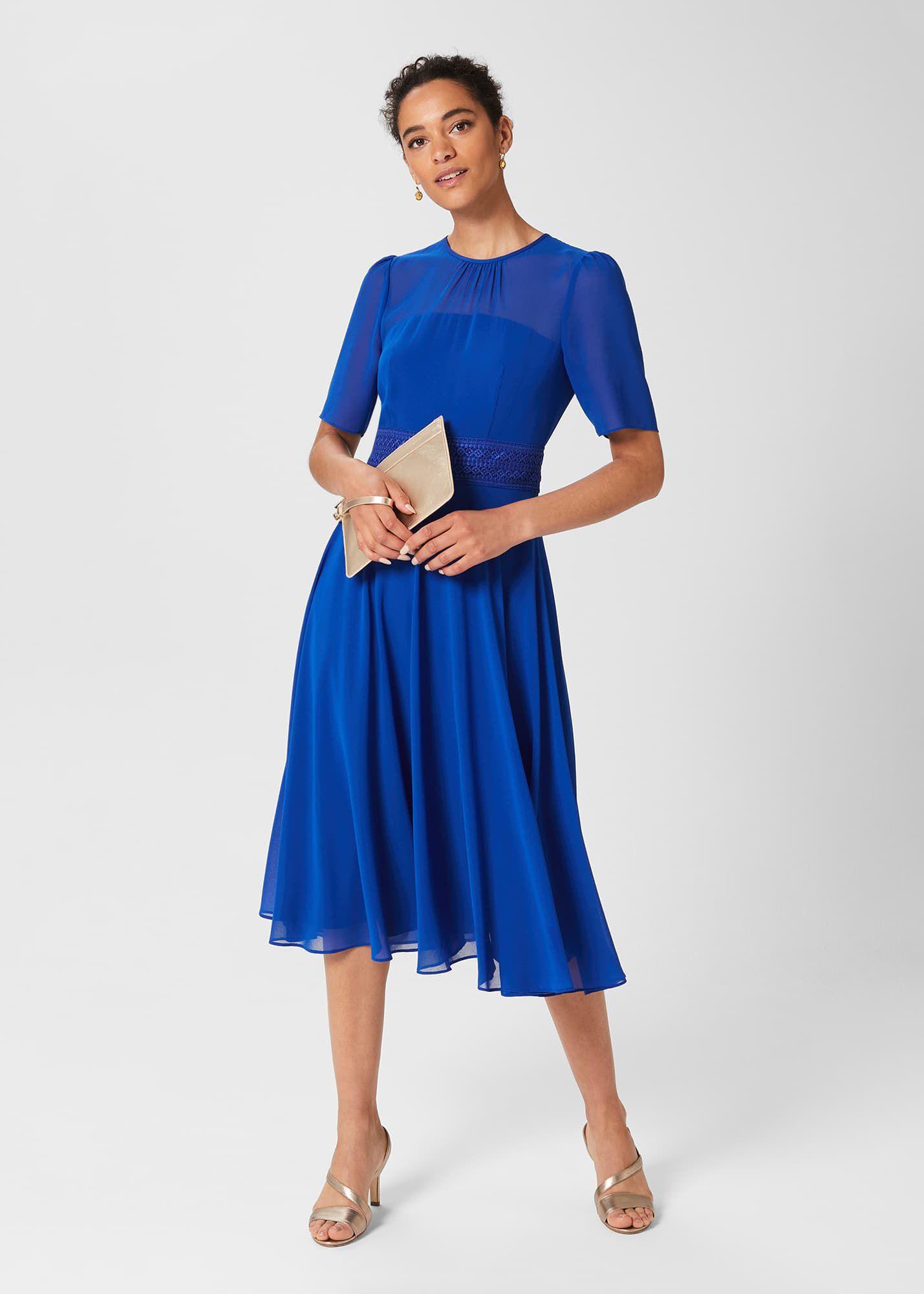 Hobbs Cressida Fit And Flare Dress in Blue | Lyst UK