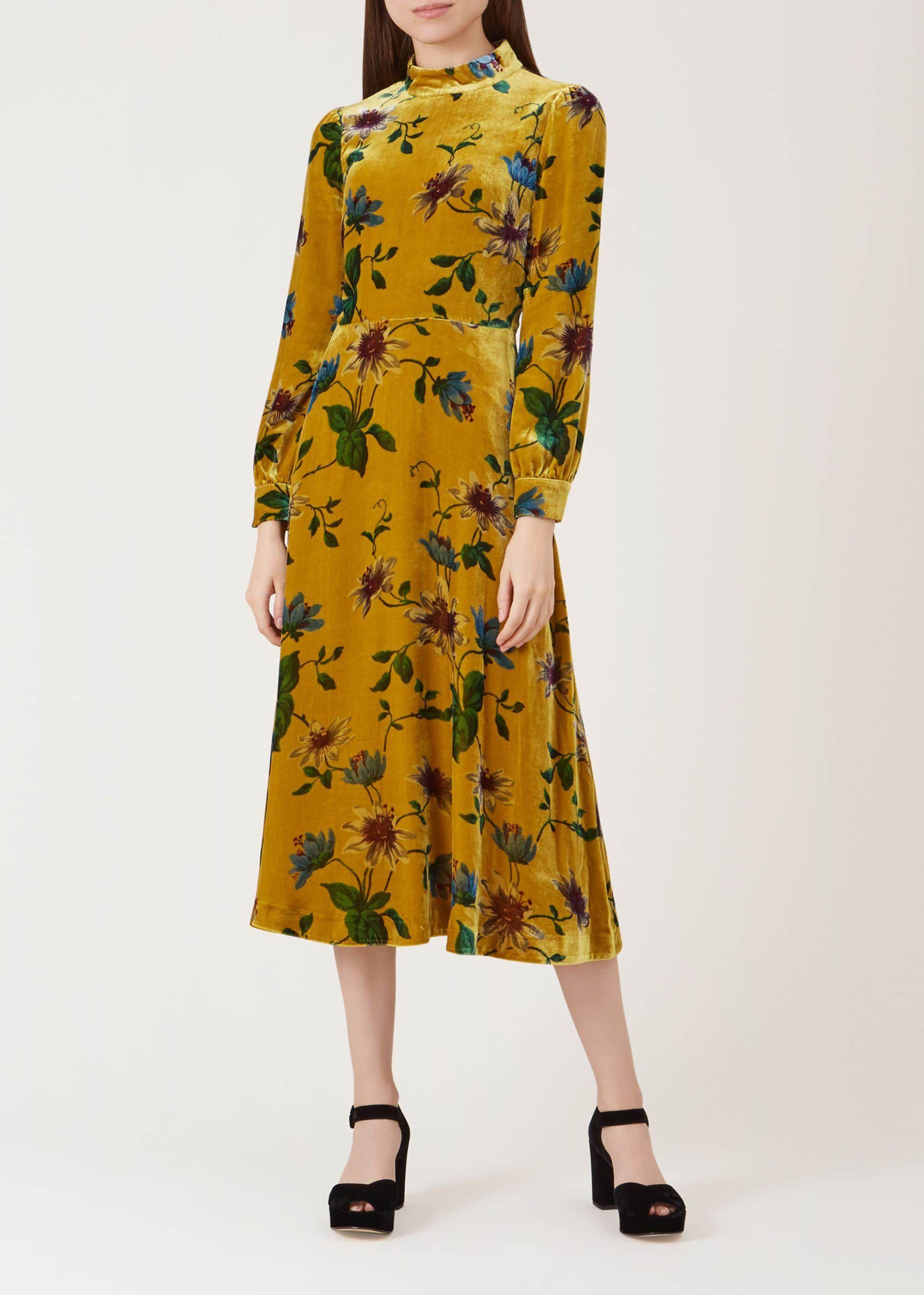 hobbs green velvet dress