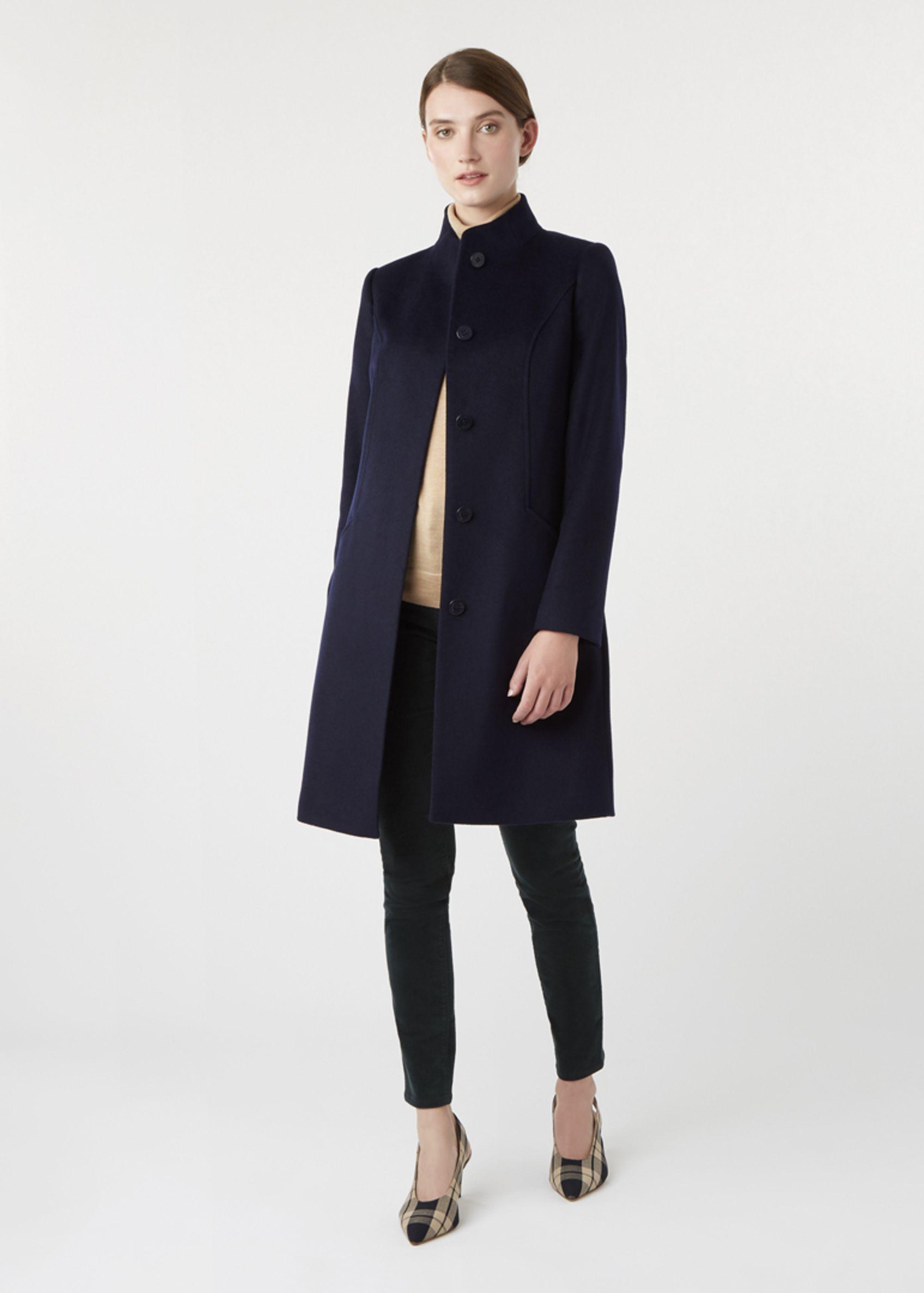 hobbs navy wool coat