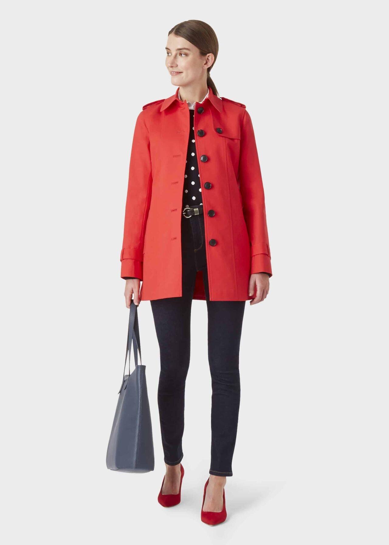 Hobbs Cotton Ella Trench Coat in Red Lyst