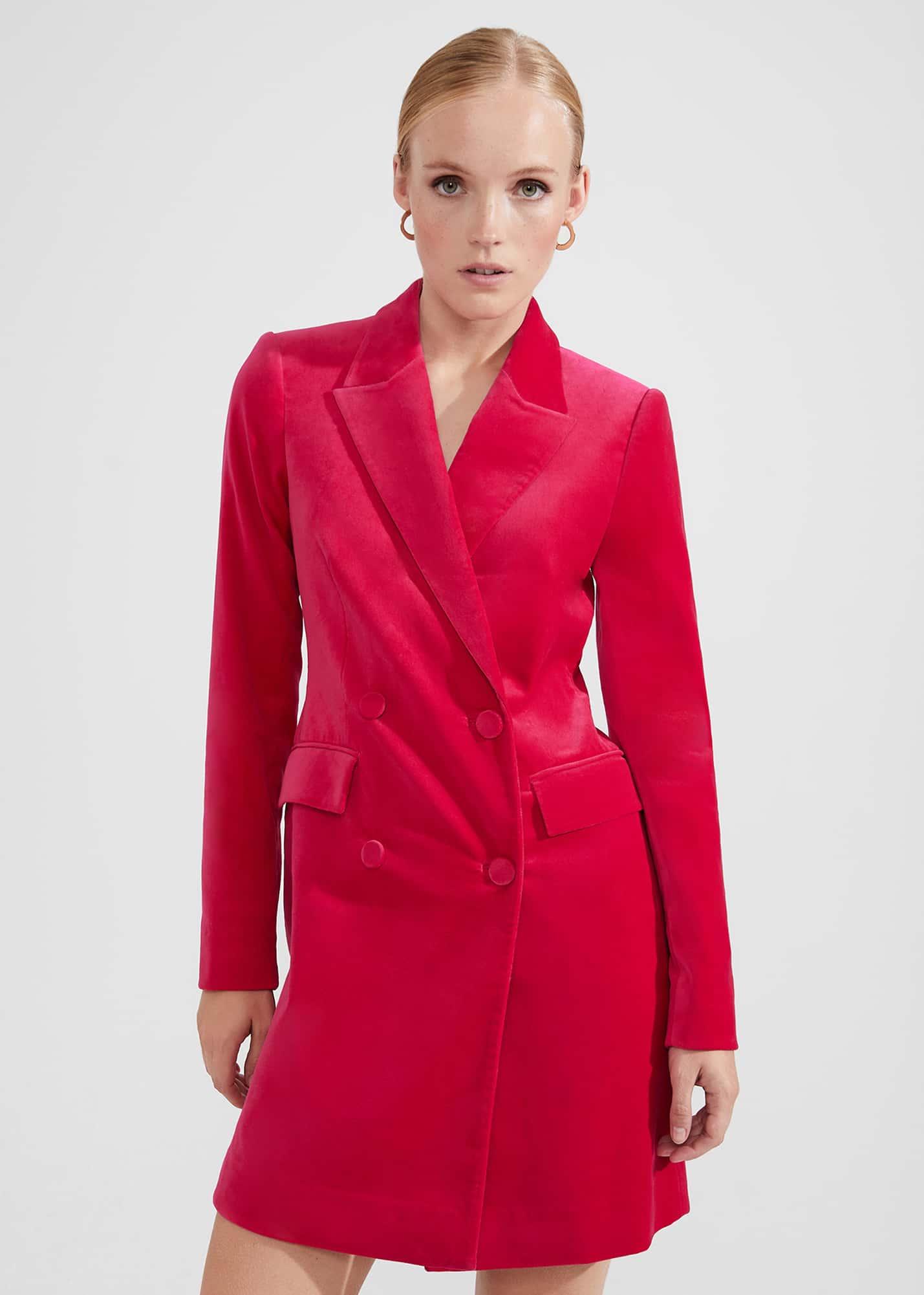 Hobbs Wren Velvet Blazer Dress in Red Lyst UK
