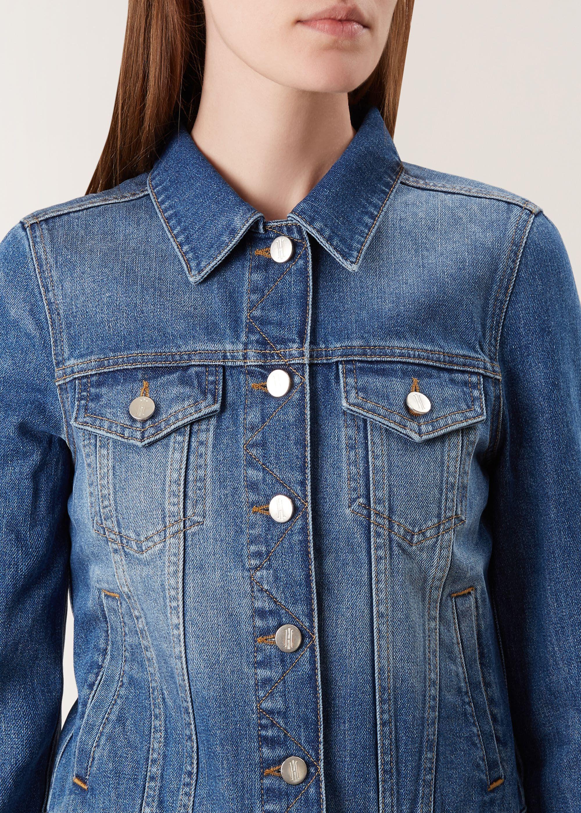 Hobbs Cotton Mariam Jacket in Mid Blue 