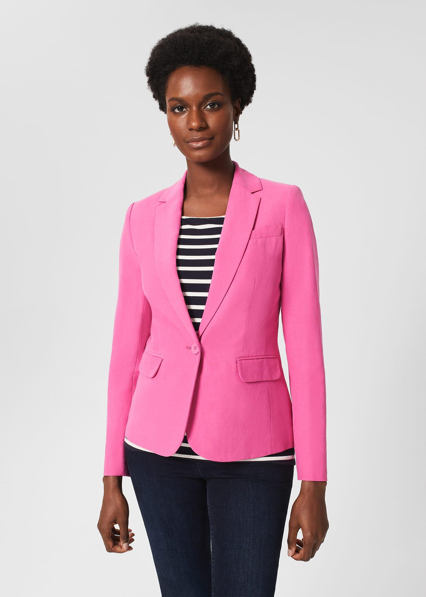 Hobbs Blake Silk Linen Jacket in Pink Lyst UK