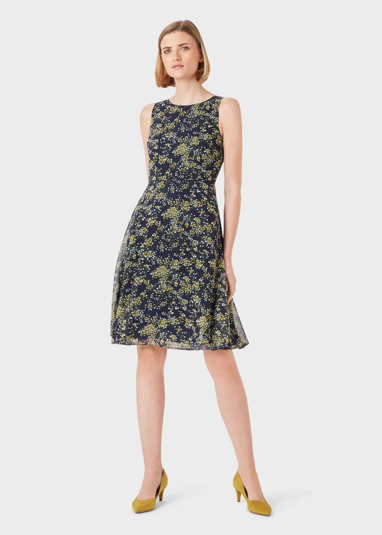 Hobbs Synthetic Ava Floral Dress in Blue - Lyst