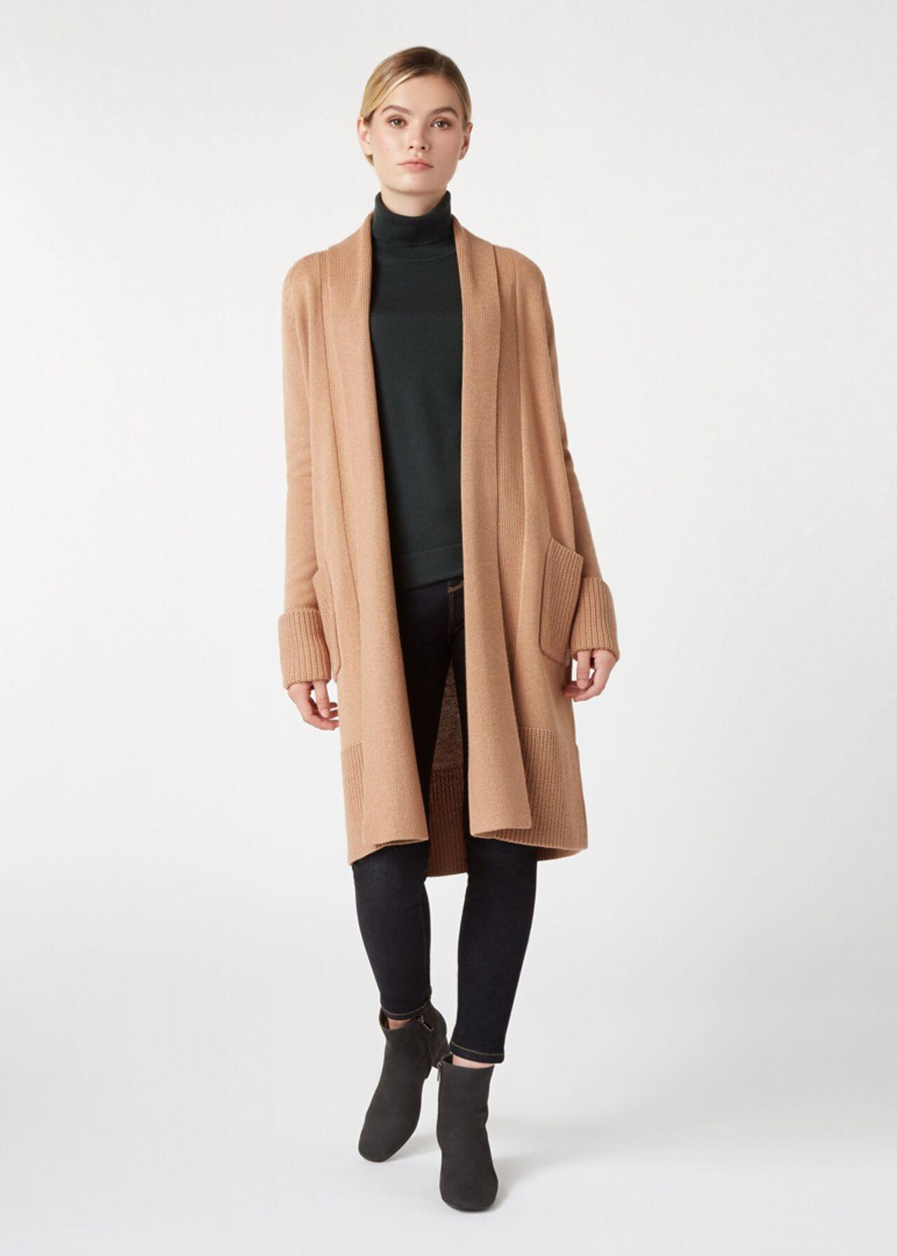 Hobbs Wool Lottie Shawl Cardigan in Camel (Natural) Lyst