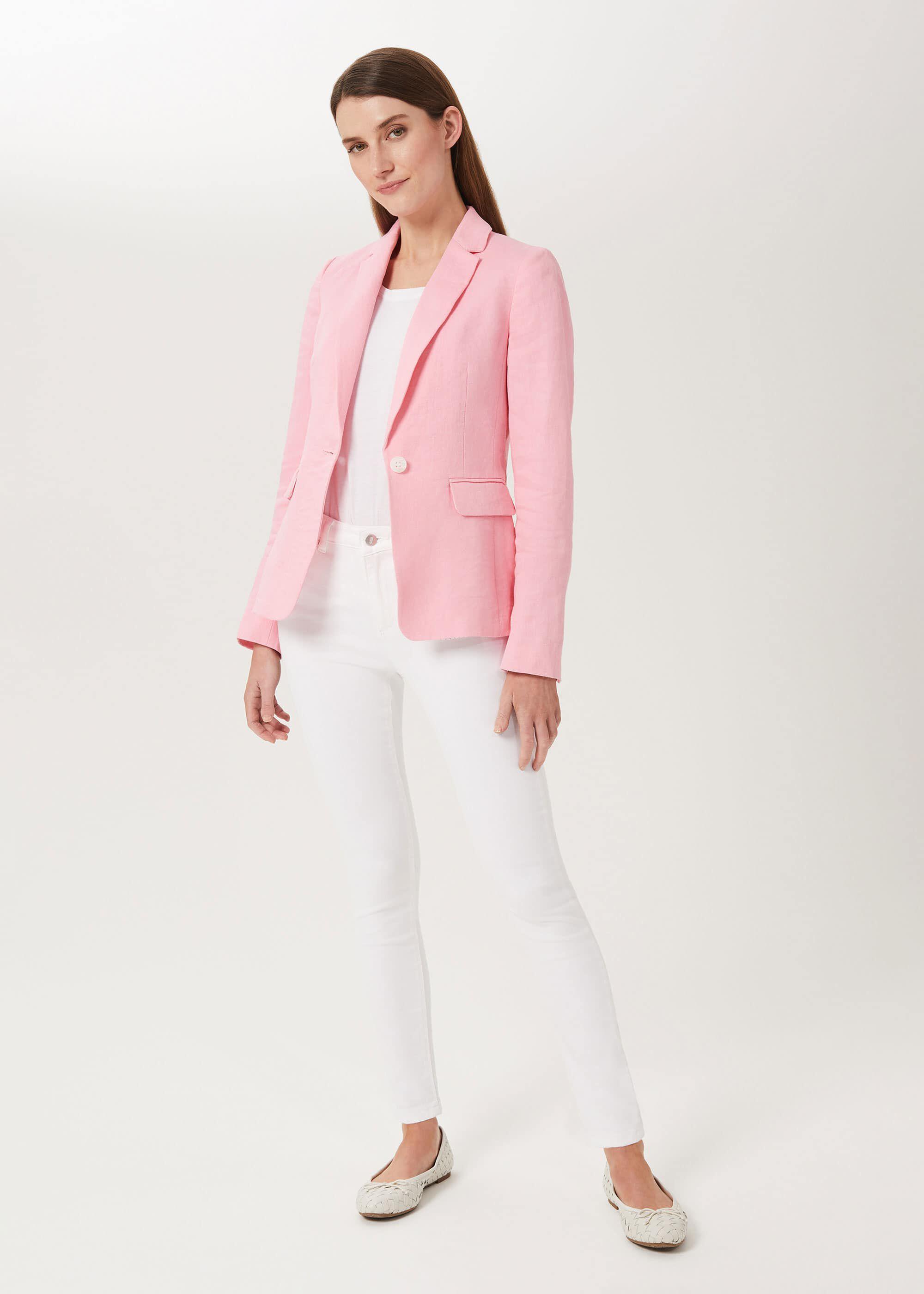 Pale pink linen clearance jacket