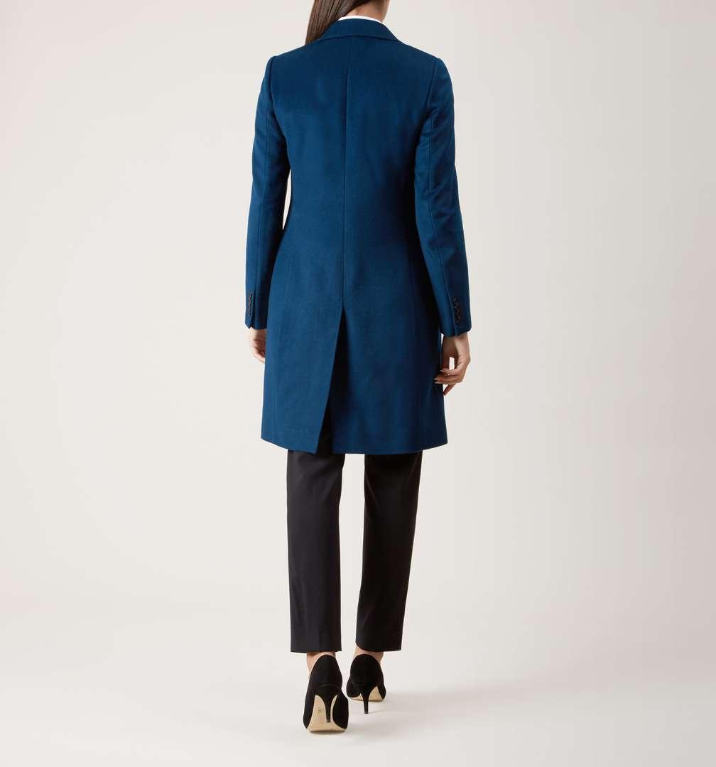teal blue wool coat
