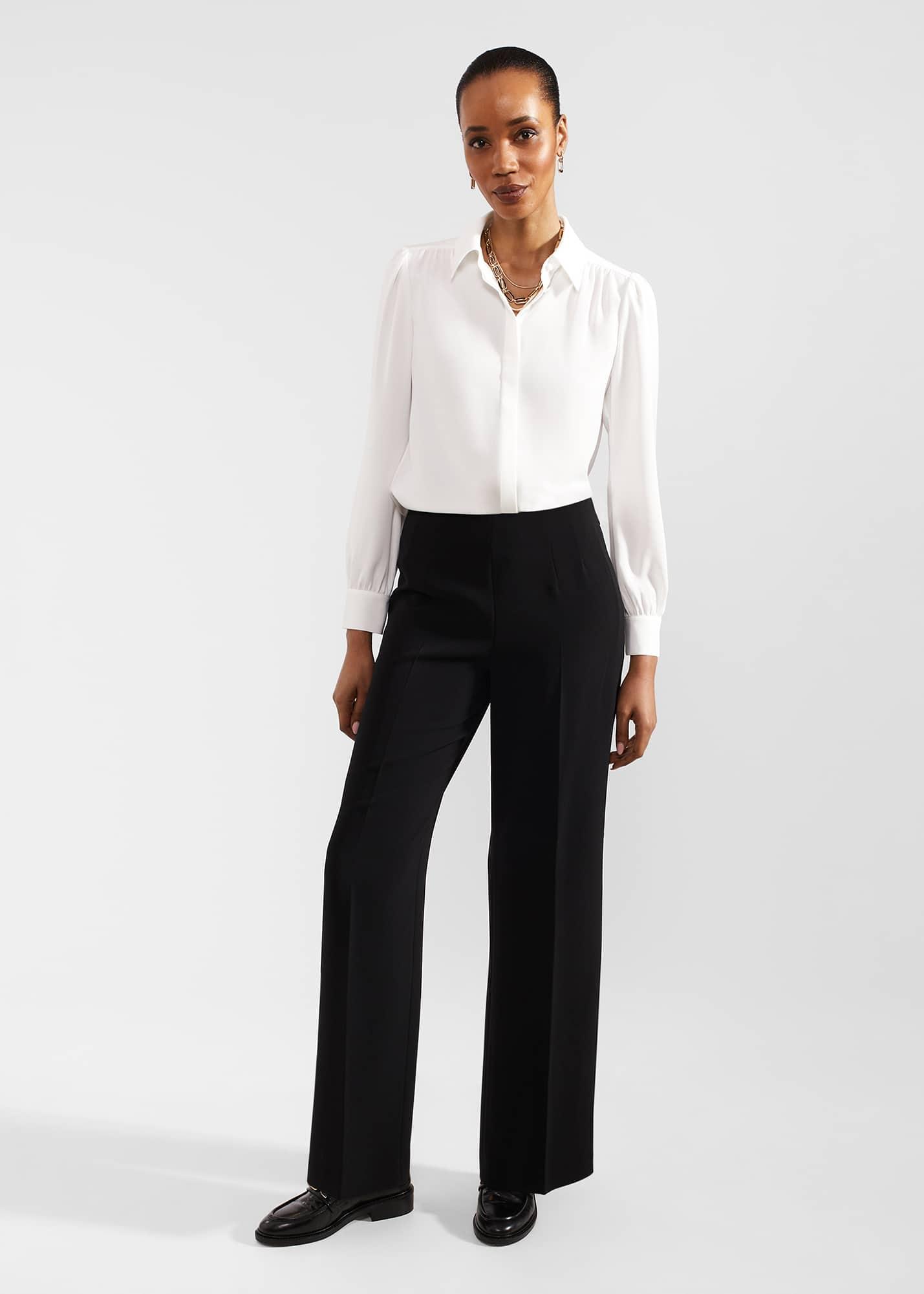 Hobbs Vanessa Wide Leg Trousers in White Lyst Australia