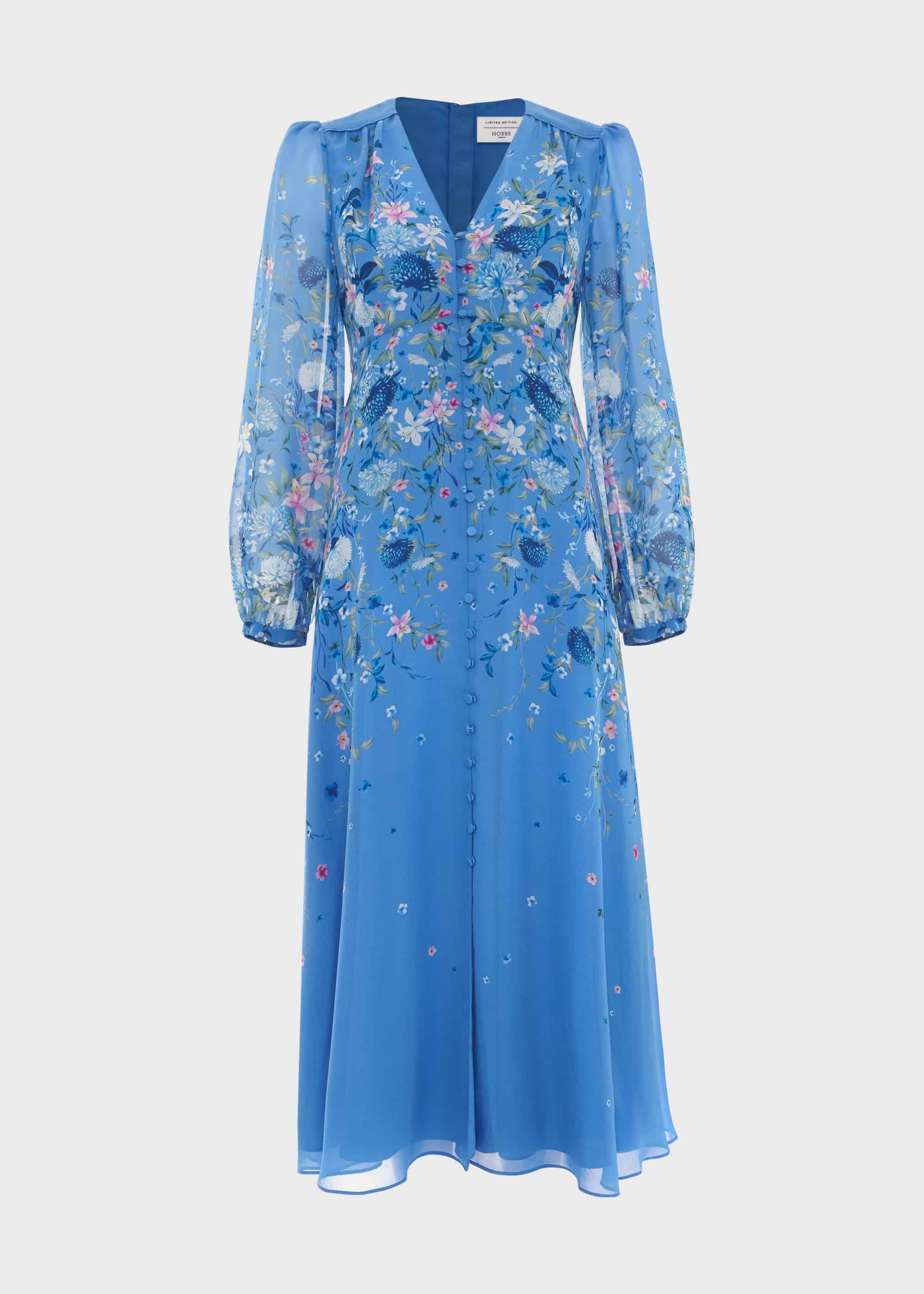 Hobbs Caversham Silk Floral Dress in Blue | Lyst UK Hobbs Caversham Silk Floral Dress in Blue | Lyst UK
