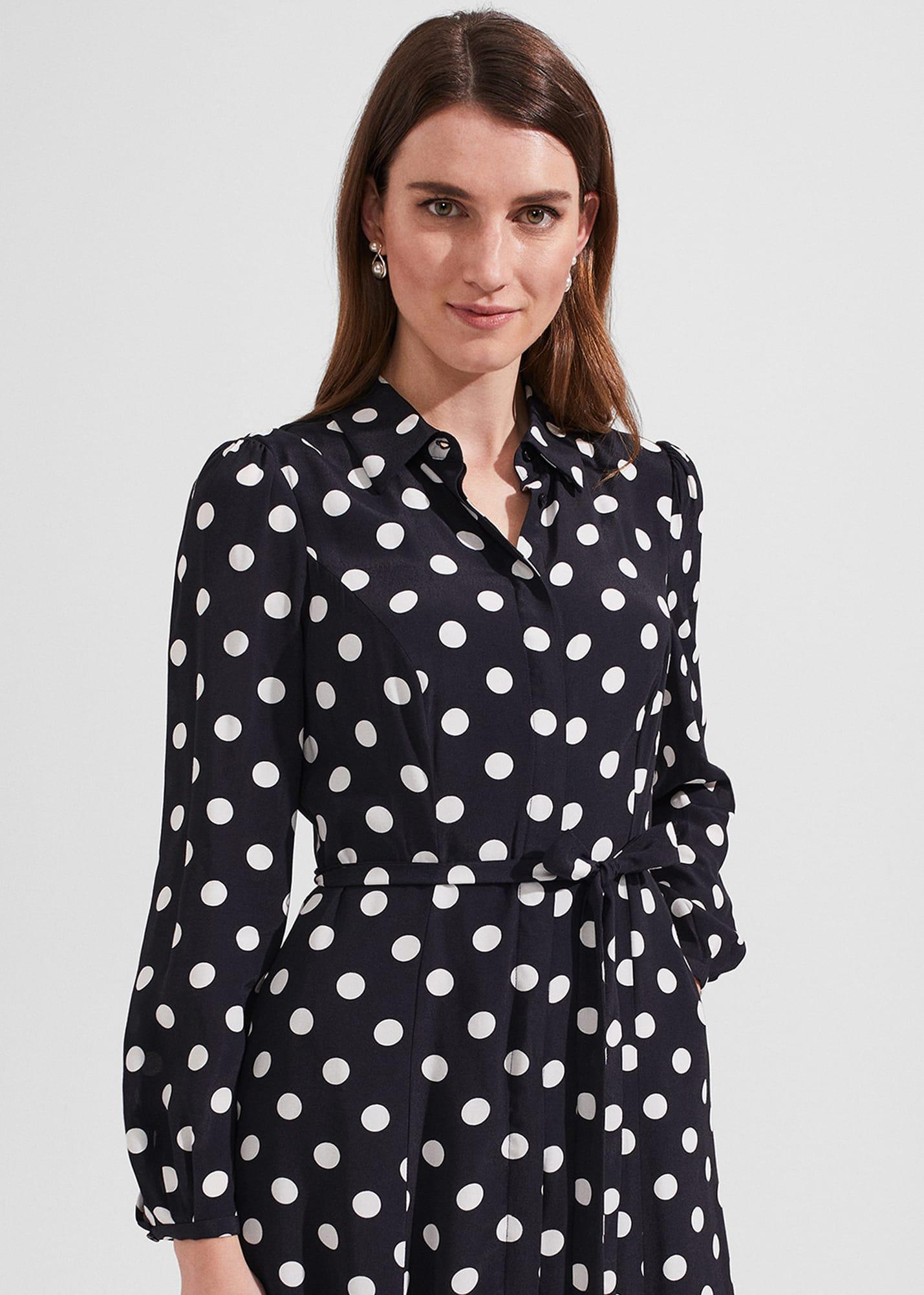 hobbs polka dot blouse