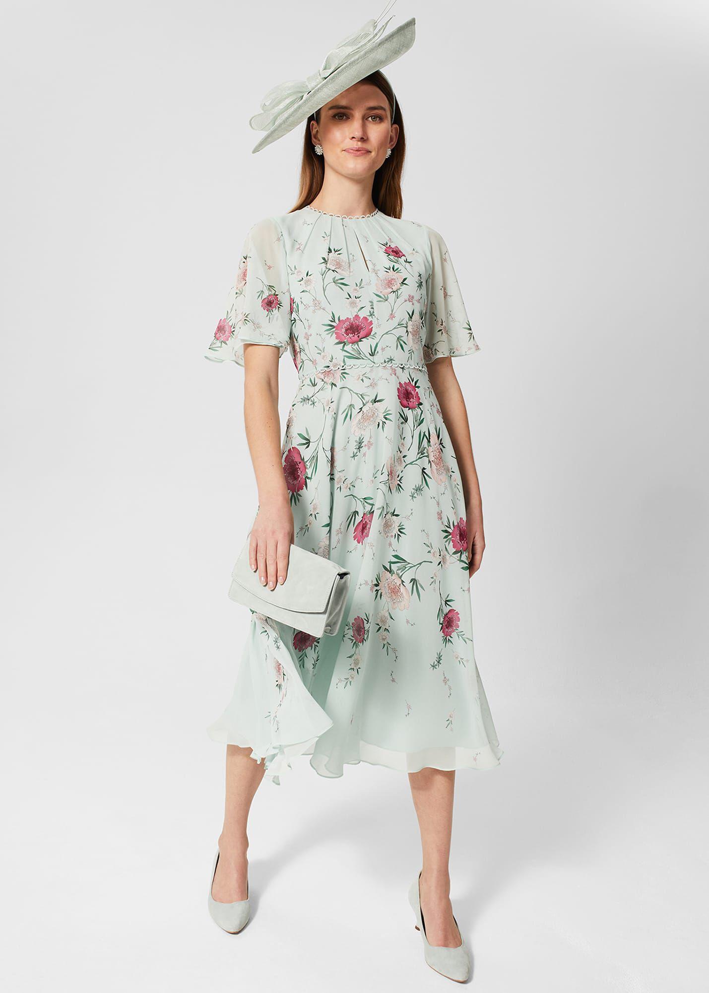 Hobbs Priya Silk Floral Dress in White Lyst